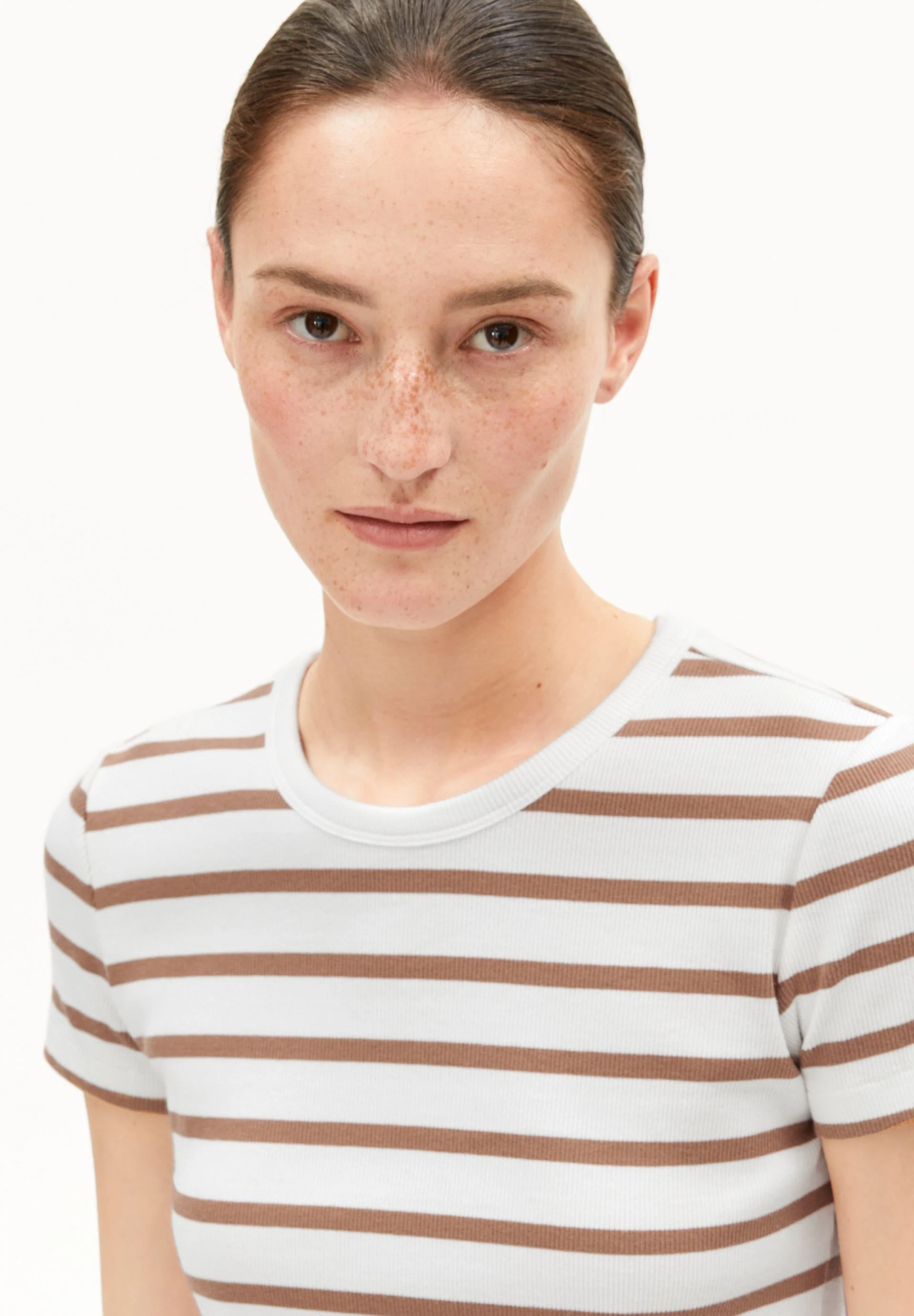KARDAA GESTREIFTES RIPP-T-SHIRT | white-pale umber - Image 3