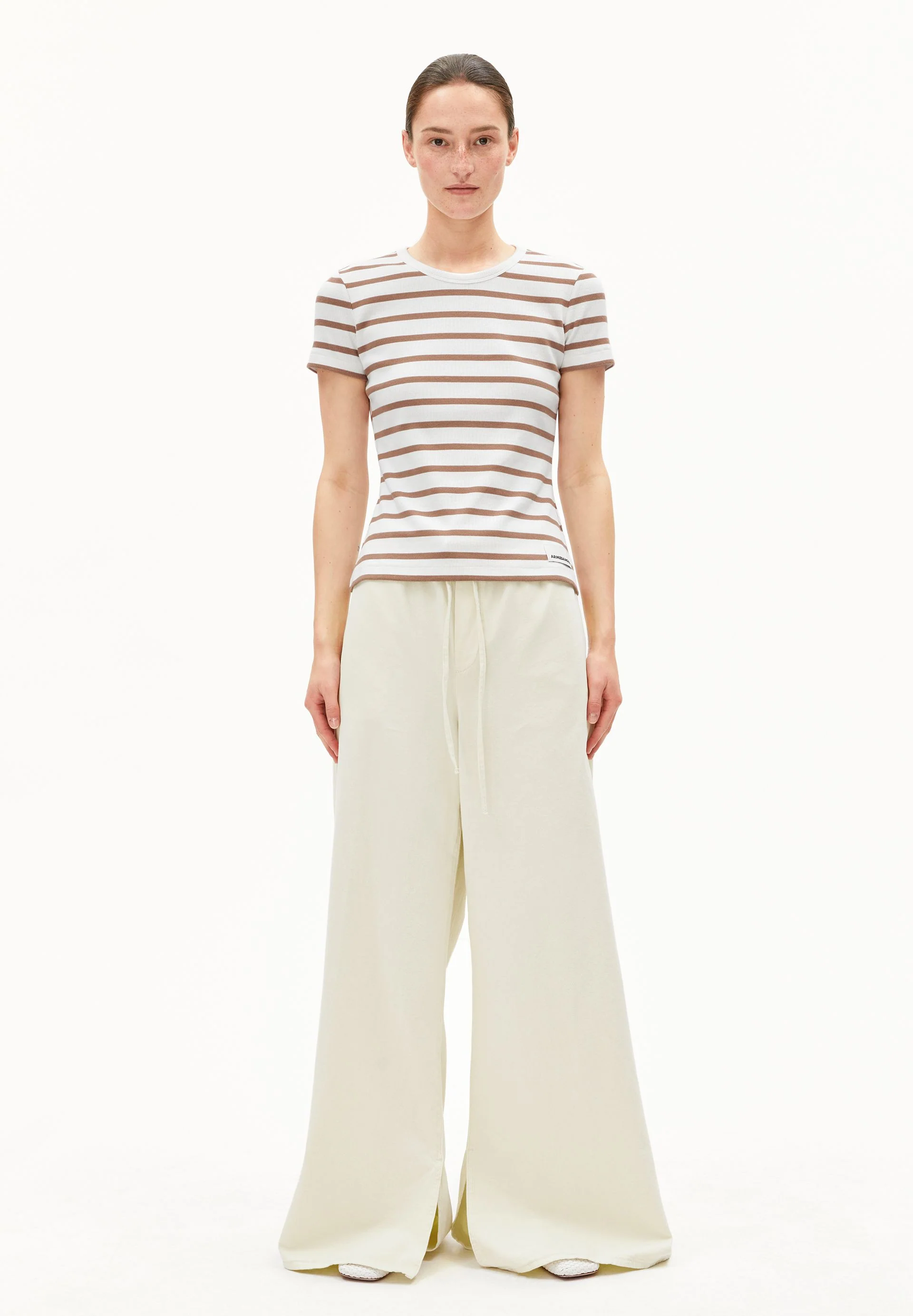 KARDAA GESTREIFTES RIPP-T-SHIRT | white-pale umber - Image 4