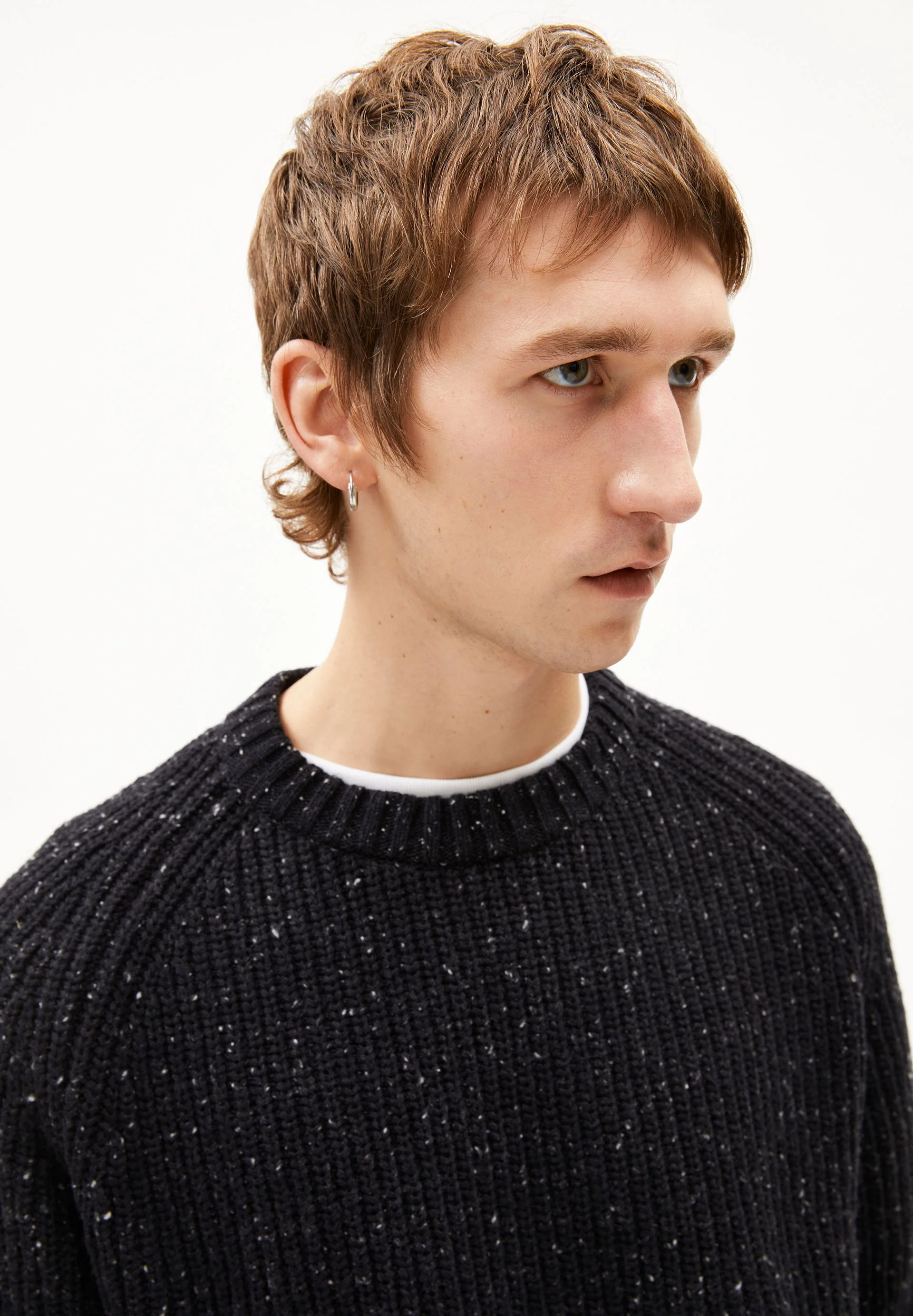 KIAANO TWEED KNIT SWEATER | black-oatmilk tweed - Image 3