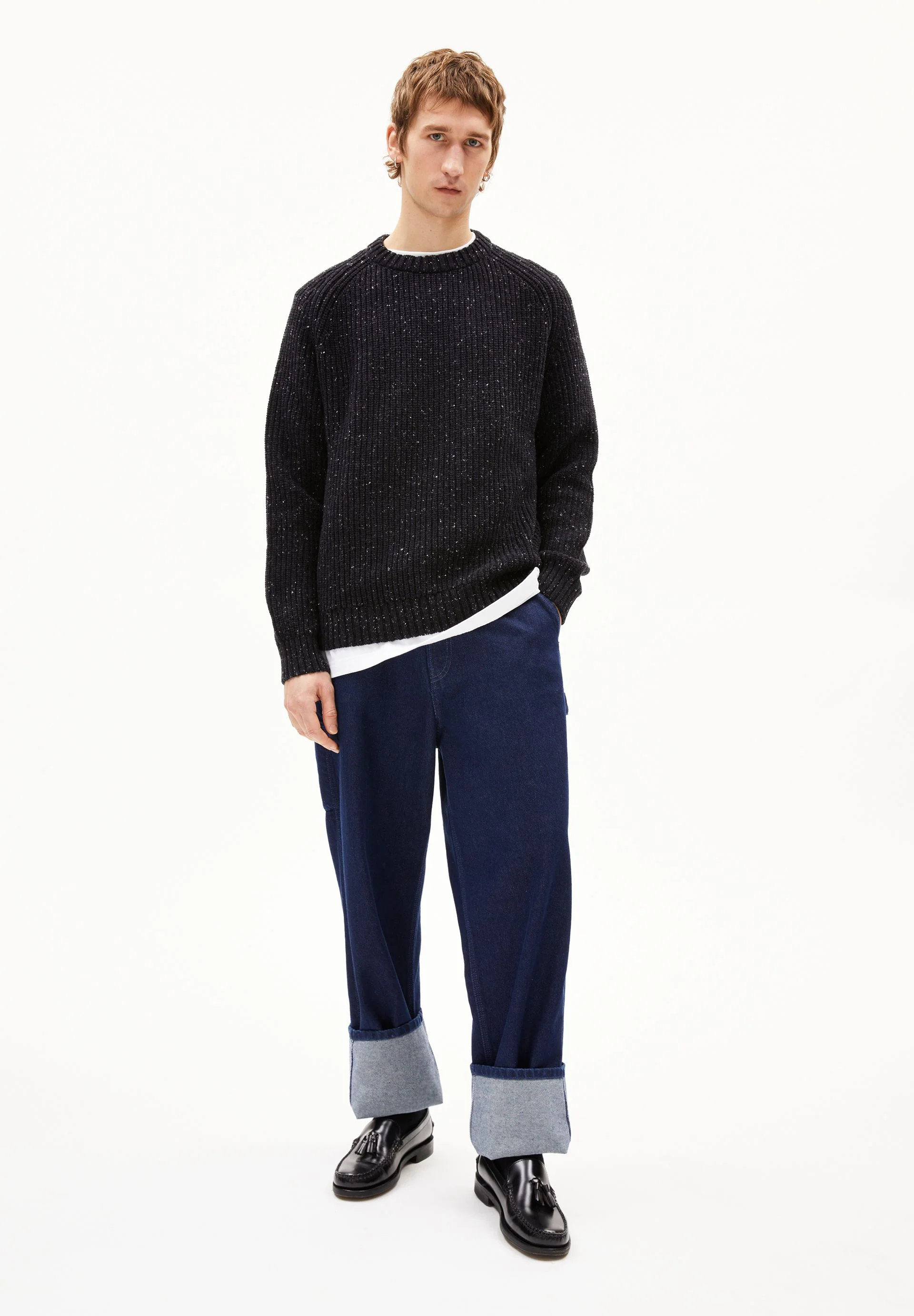 KIAANO TWEED KNIT SWEATER | black-oatmilk tweed - Image 5
