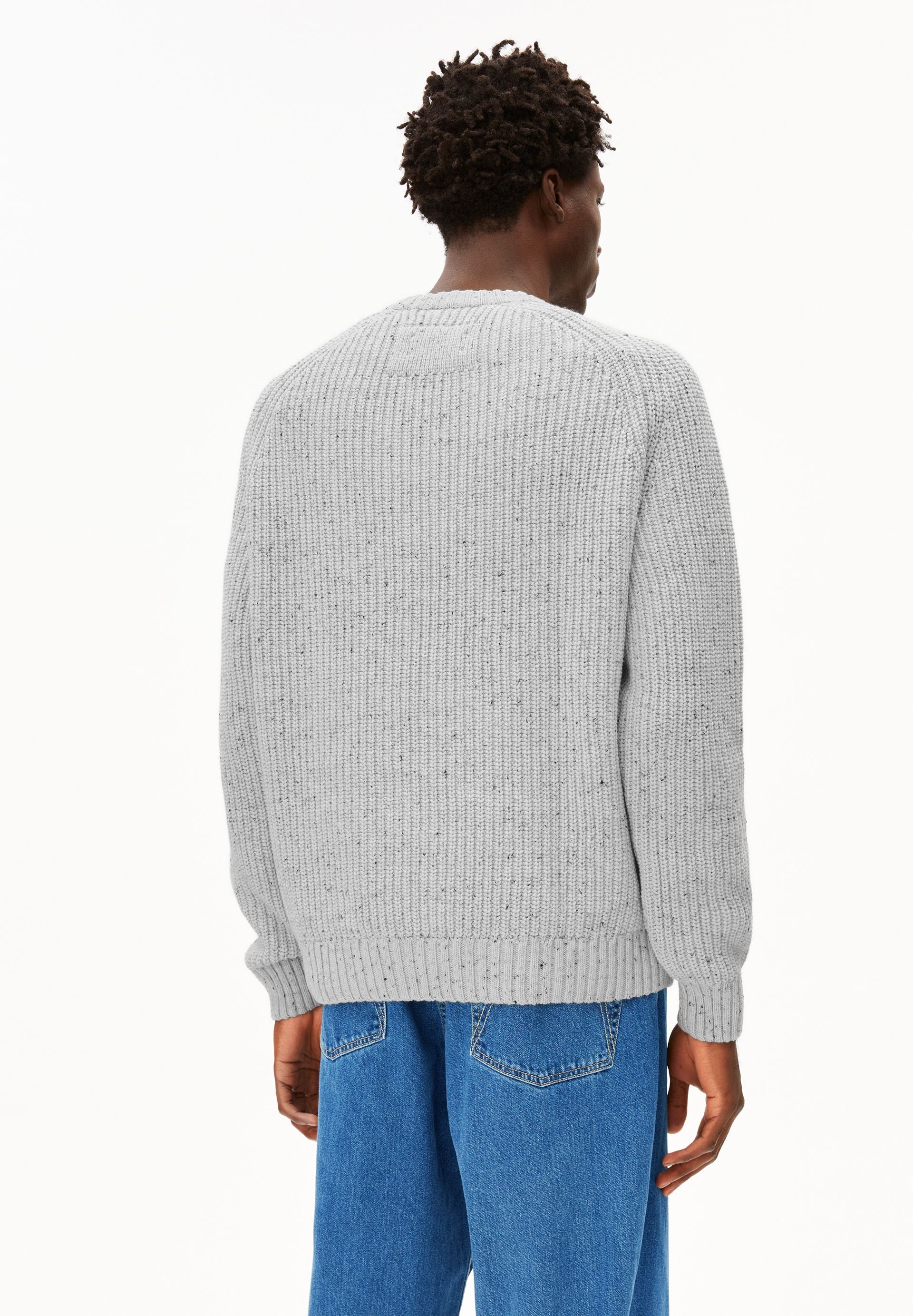 KIAANO TWEED KNIT SWEATER | oatmilk-black tweed - Image 2