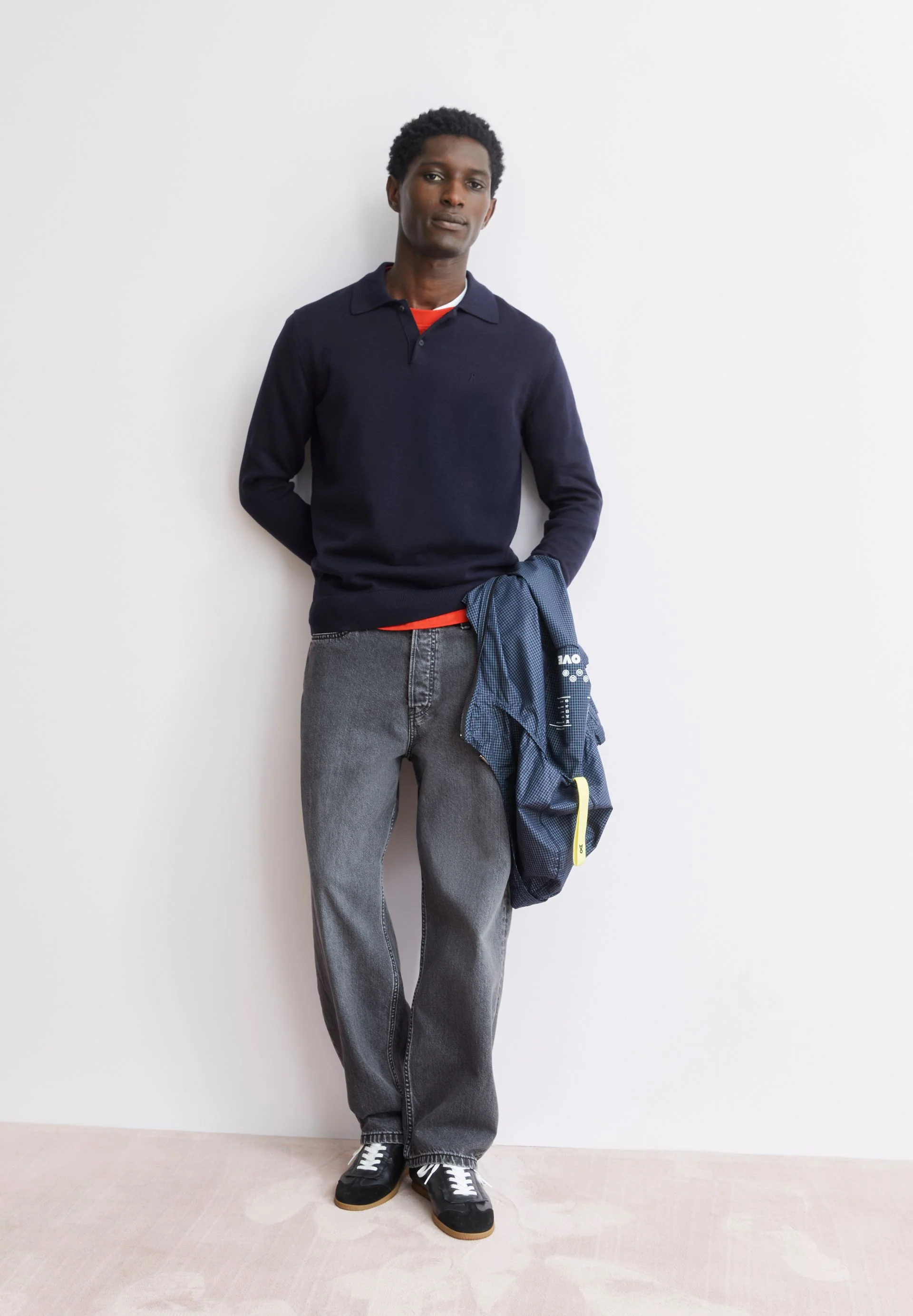 LANGARM-STRICKPOLOSHIRT | night sky - Image 4