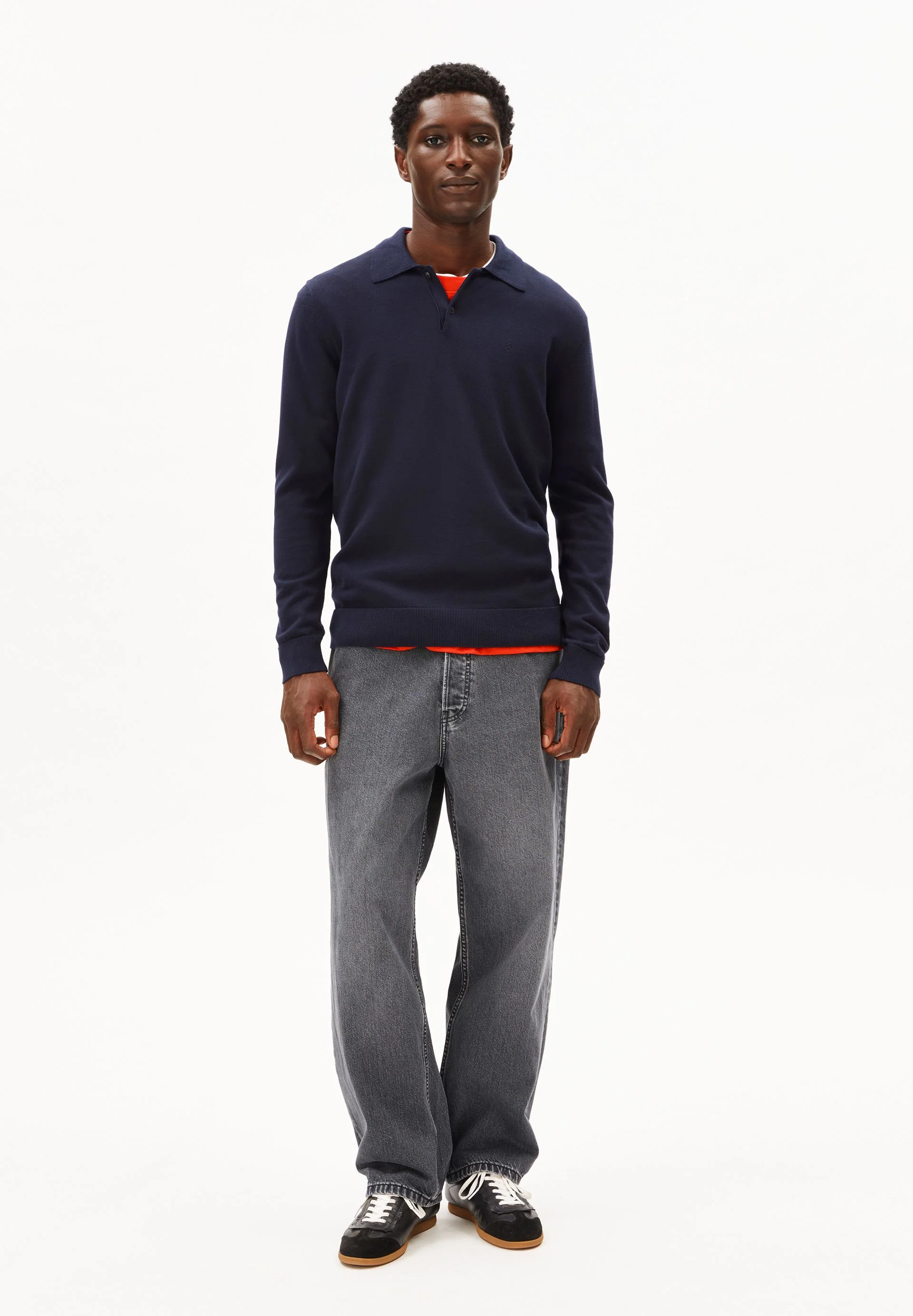 LANGARM-STRICKPOLOSHIRT | night sky - Image 5