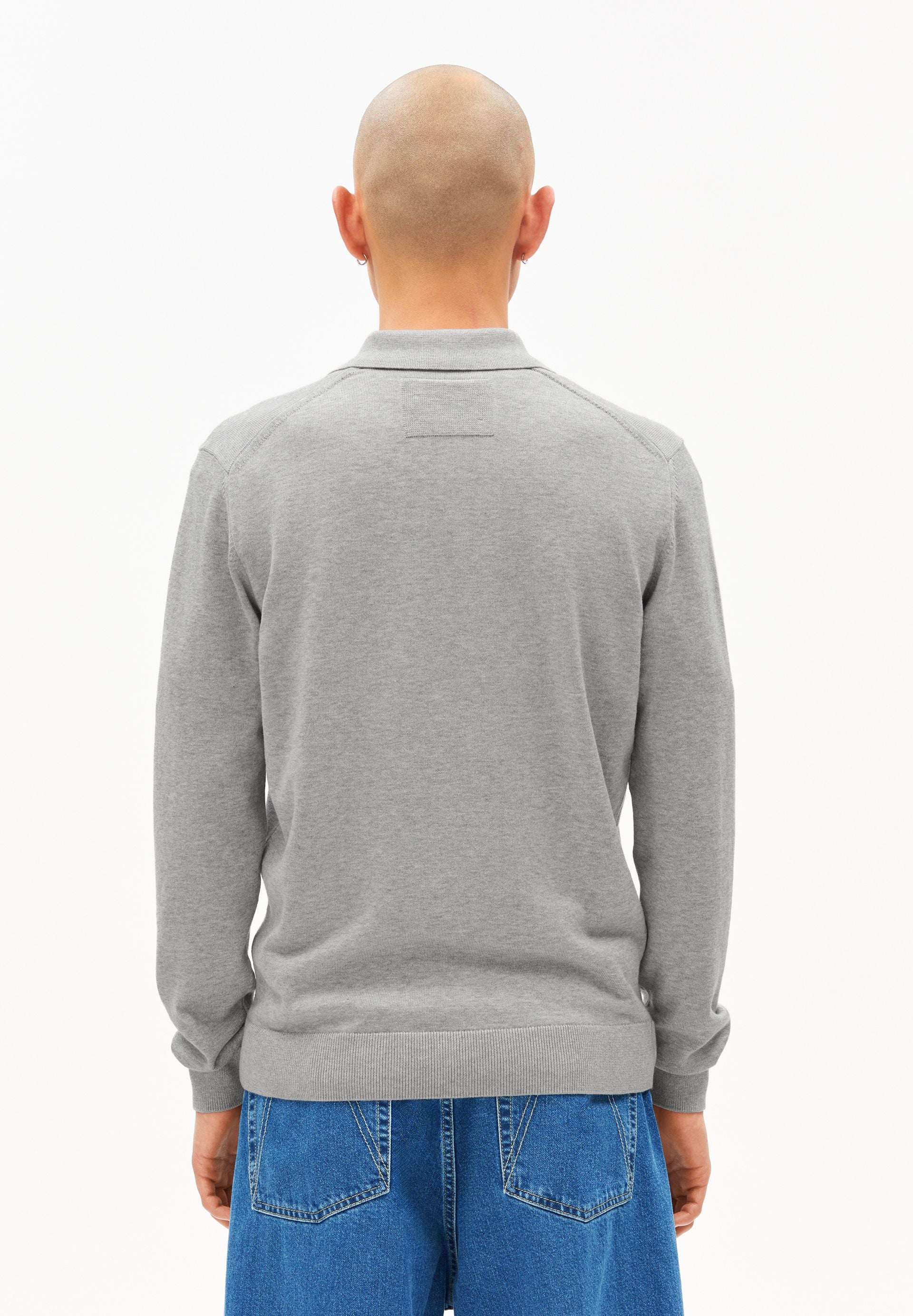 LANGARM-STRICKPOLOSHIRT | silver melange - Image 2