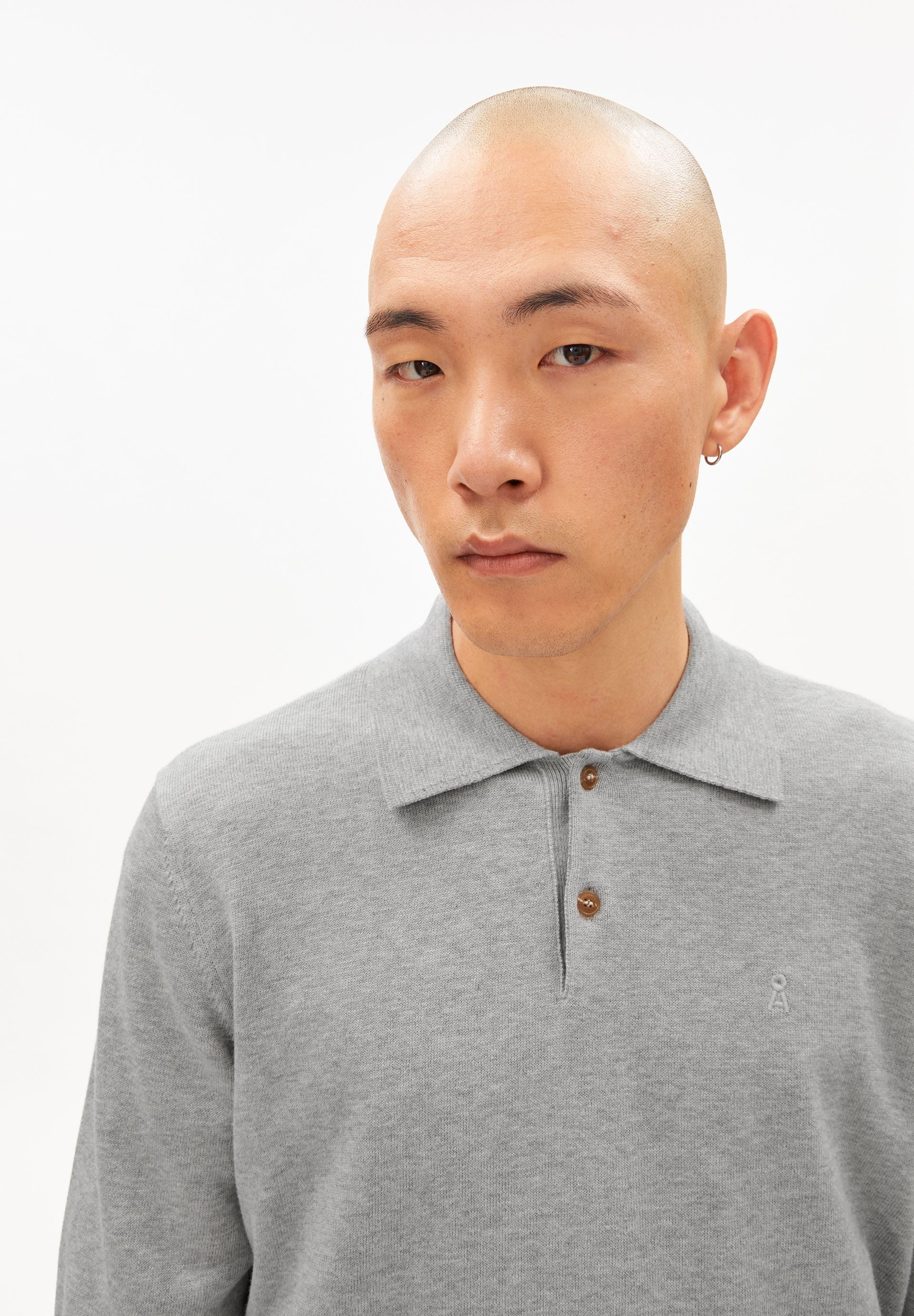 LANGARM-STRICKPOLOSHIRT | silver melange - Image 3
