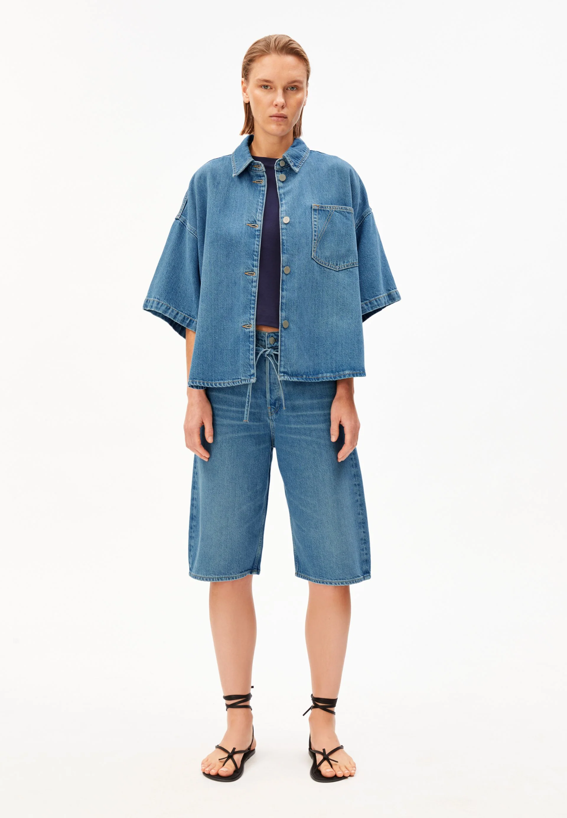 KÜRZÄRMLIGES JEANS-OVERSHIRT | laguna - Image 5