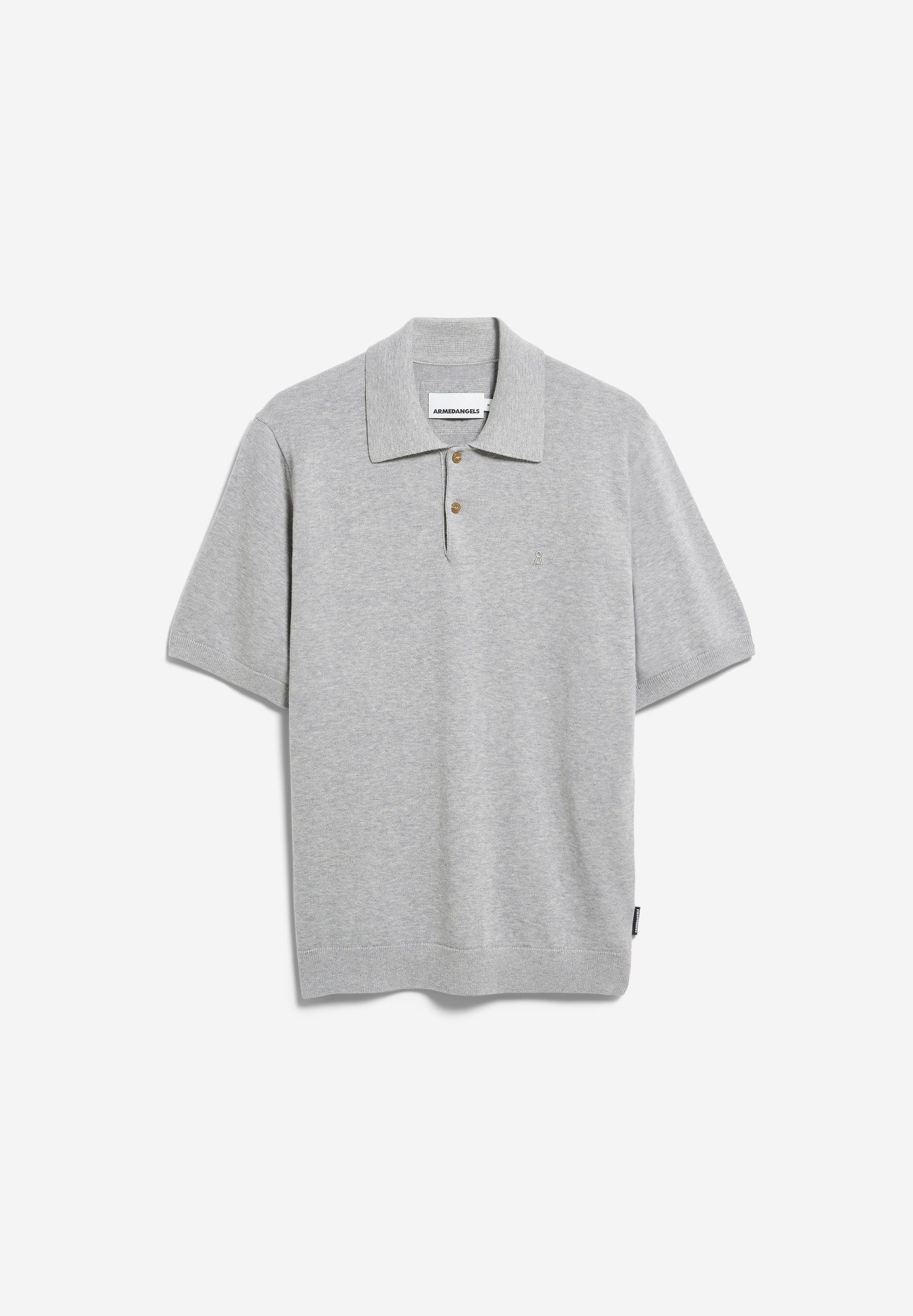 KURZÄRMLIGES STRICKPOLOSHIRT | silver melange - Image 6