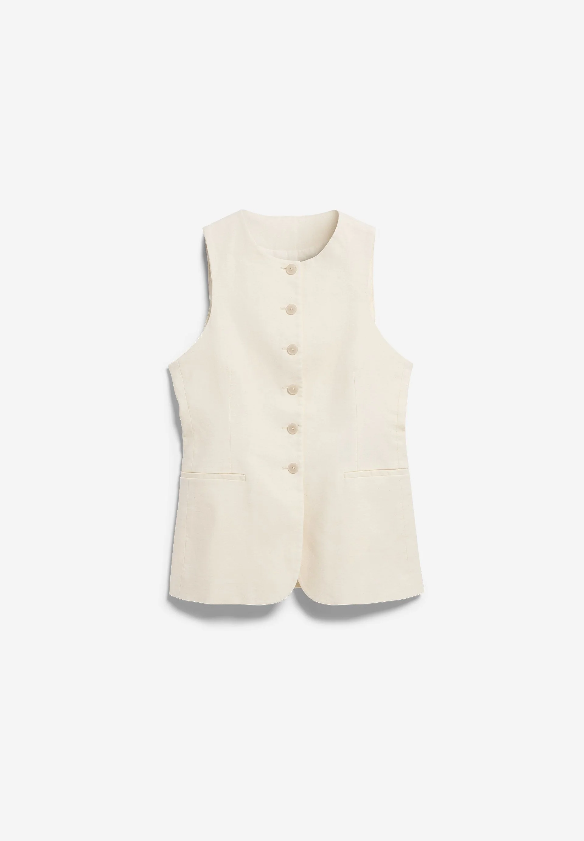 LANGE LEINEN-MIX WESTE | undyed - Image 6