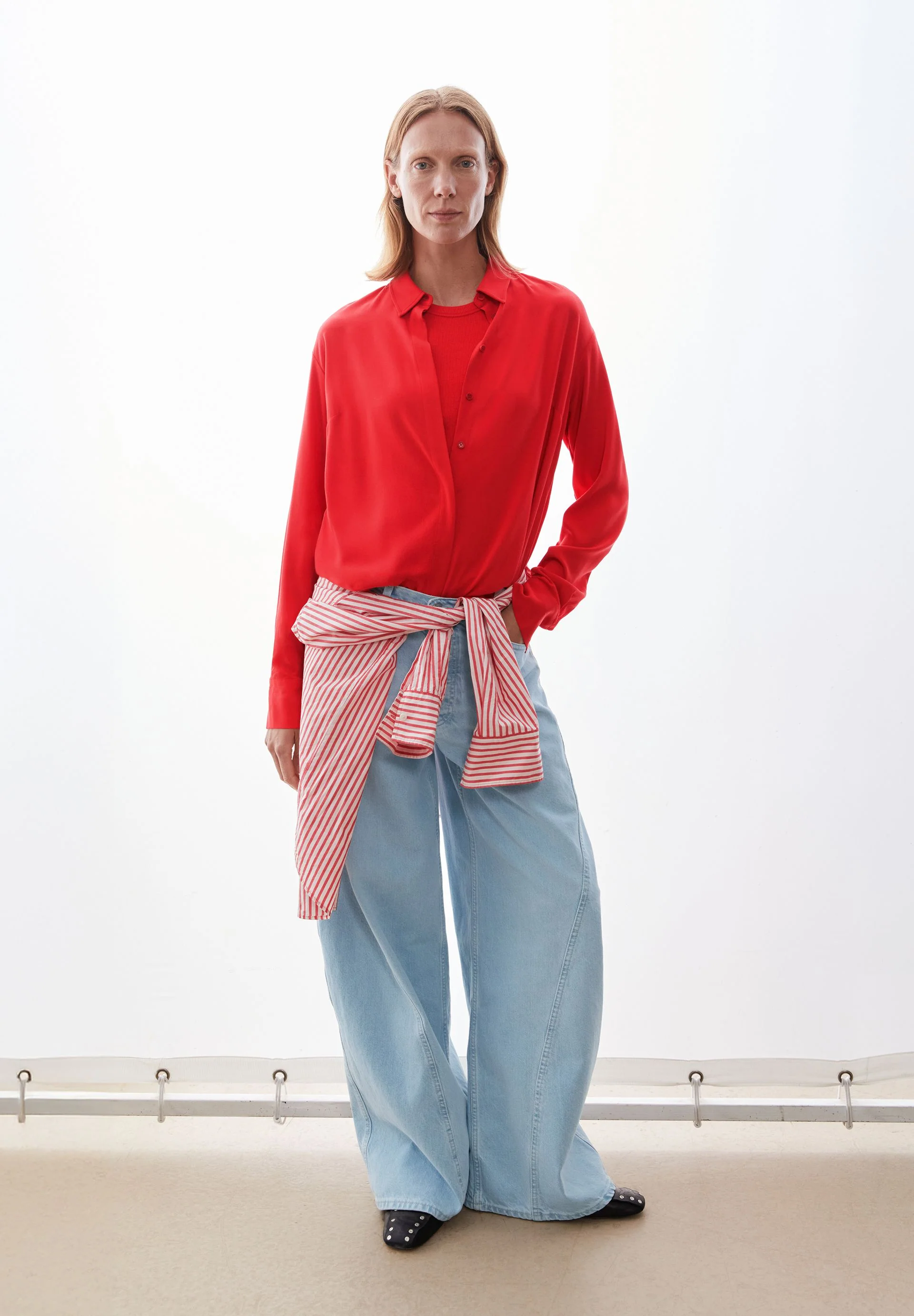 LARISAANA LANGARMBLUSE | mars red - Image 4