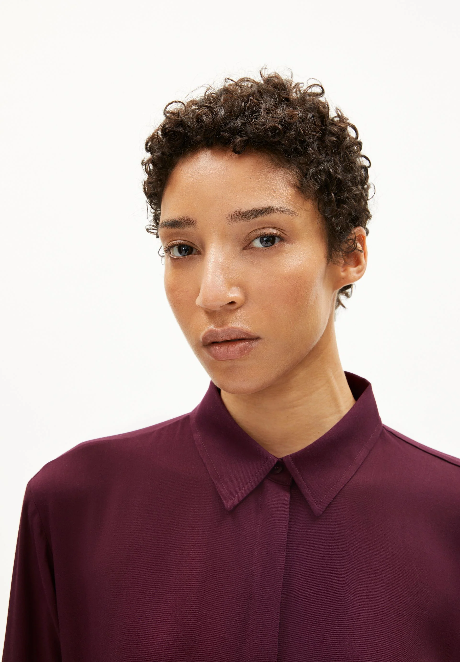 LARISAANA LANGARMBLUSE | dark cranberry - Image 3