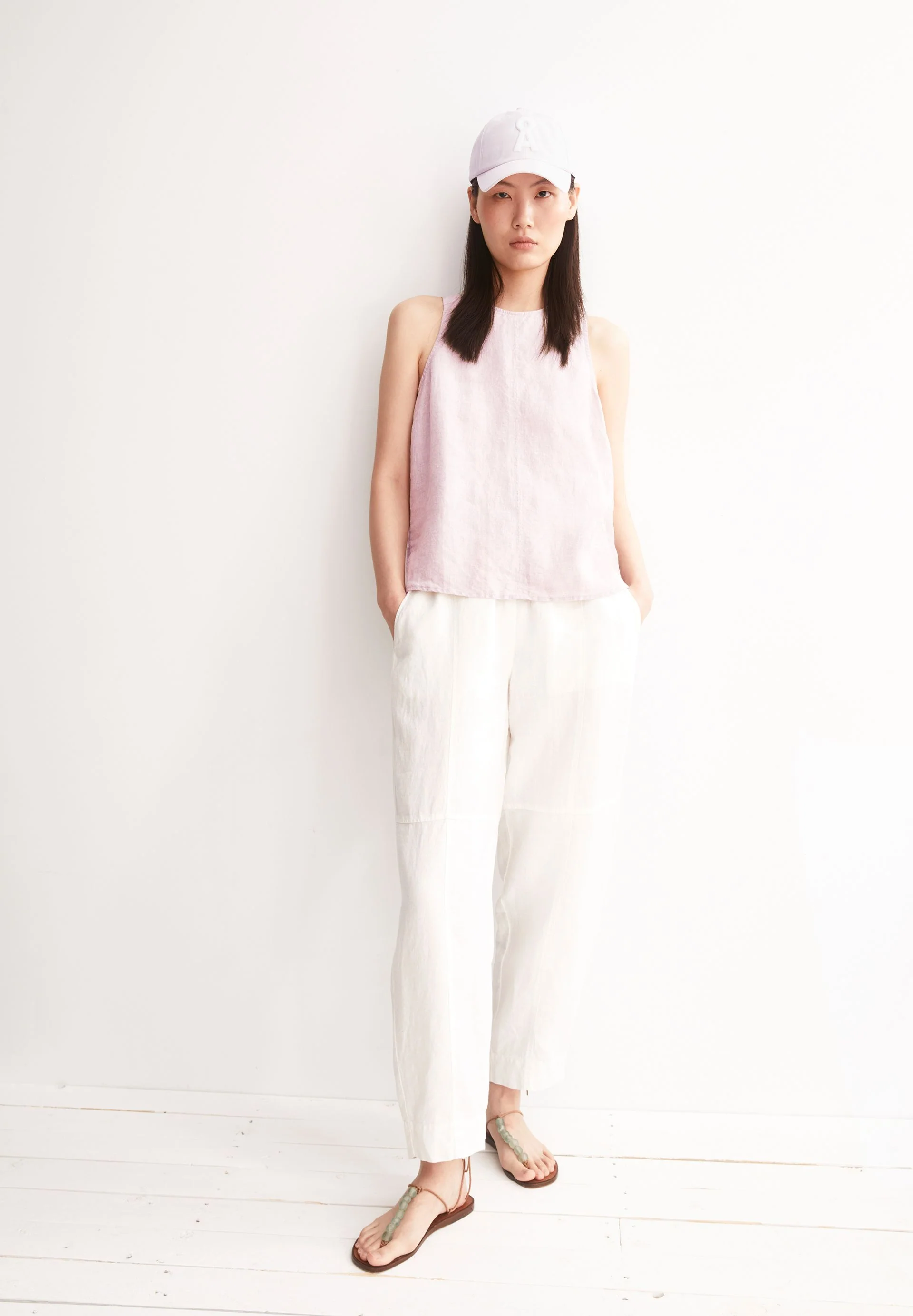 LEINEN BLUSEN-TOP | pink mist - Image 4