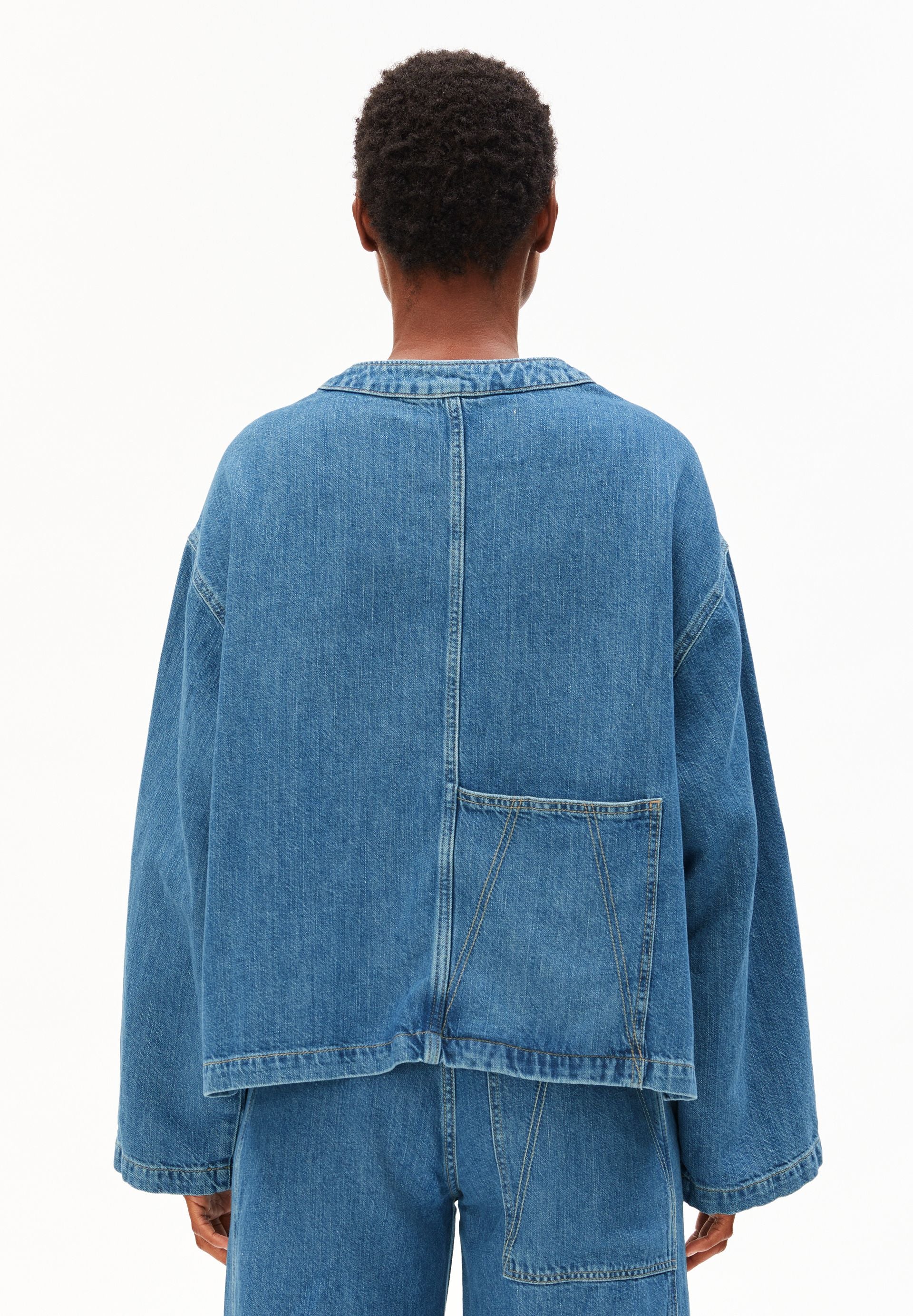 LEINEN-MIX JEANSJACKE | sea salt - Image 2