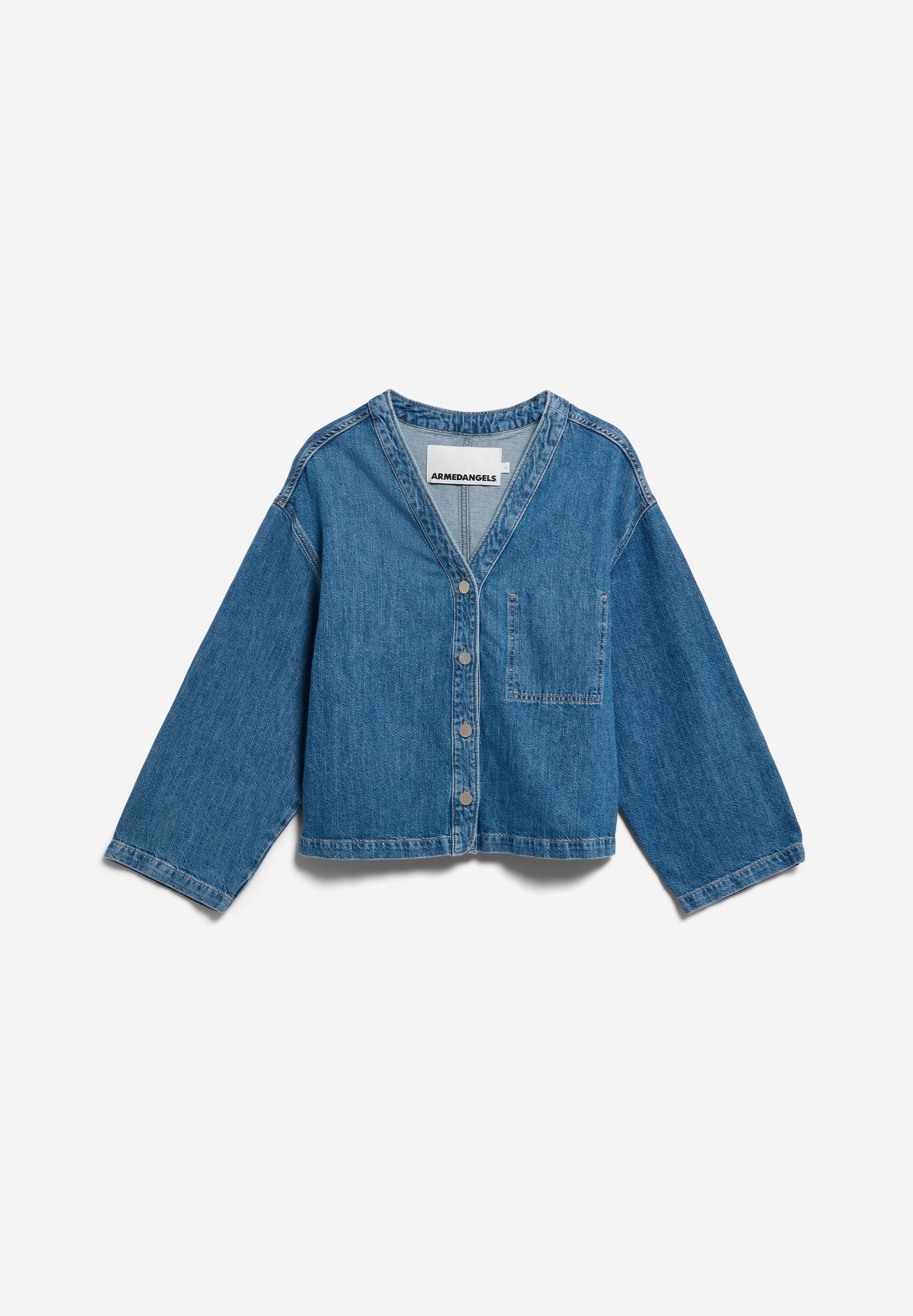 LEINEN-MIX JEANSJACKE | sea salt - Image 7