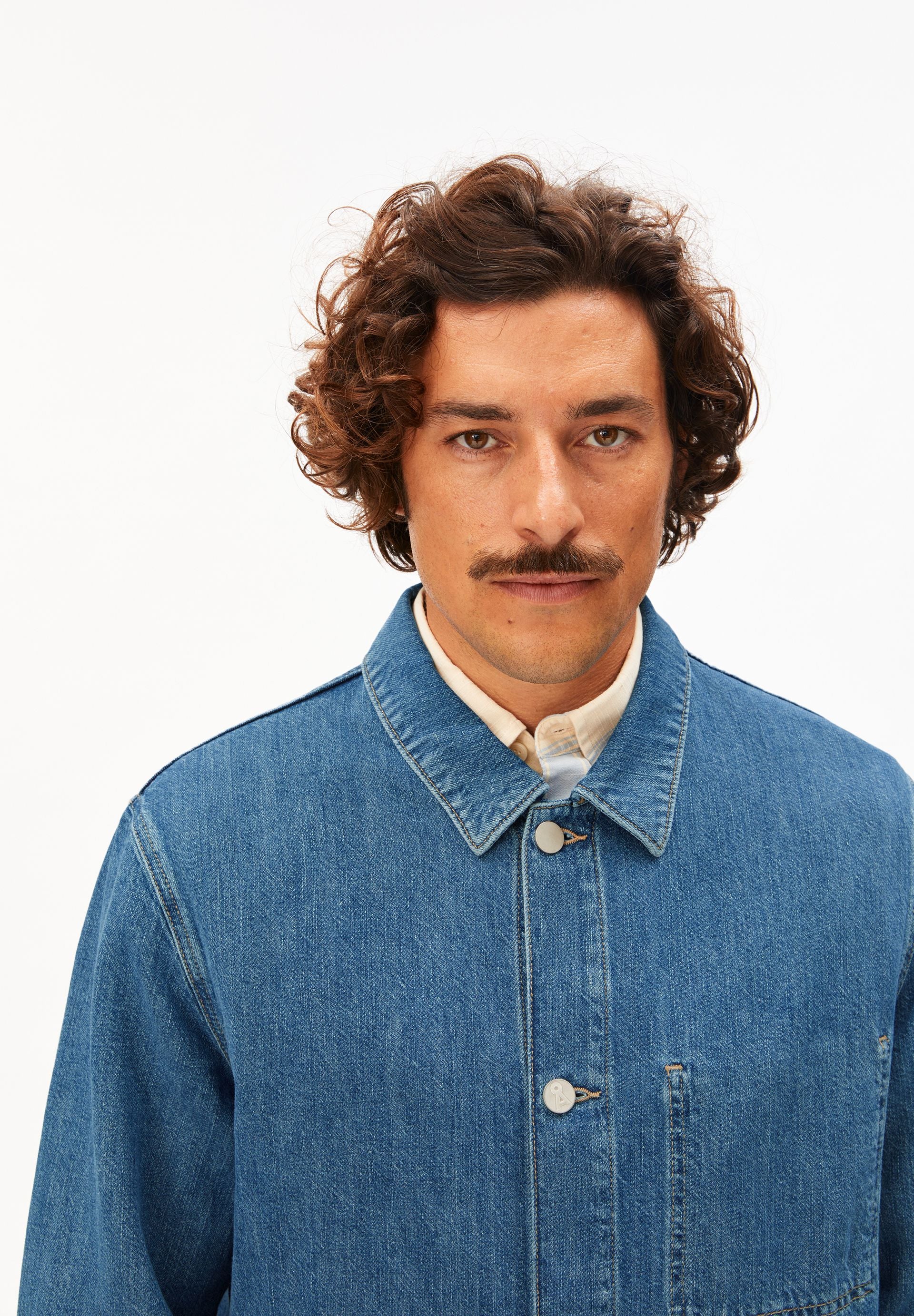 LEINEN-MIX JEANSJACKE | sea salt - Image 3