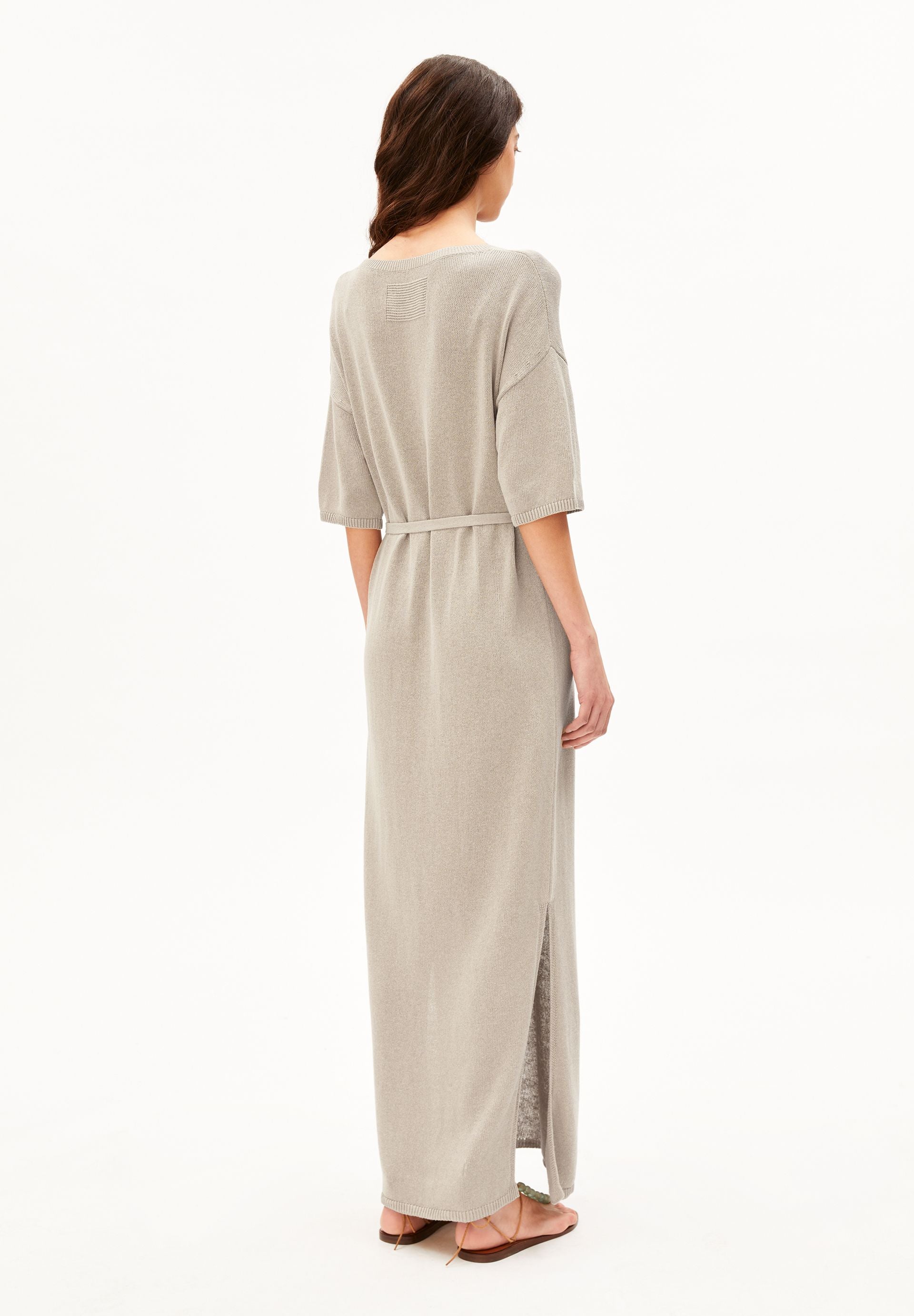 LEINEN-MIX MAXI-STRICKKLEID | sandstone - Image 2
