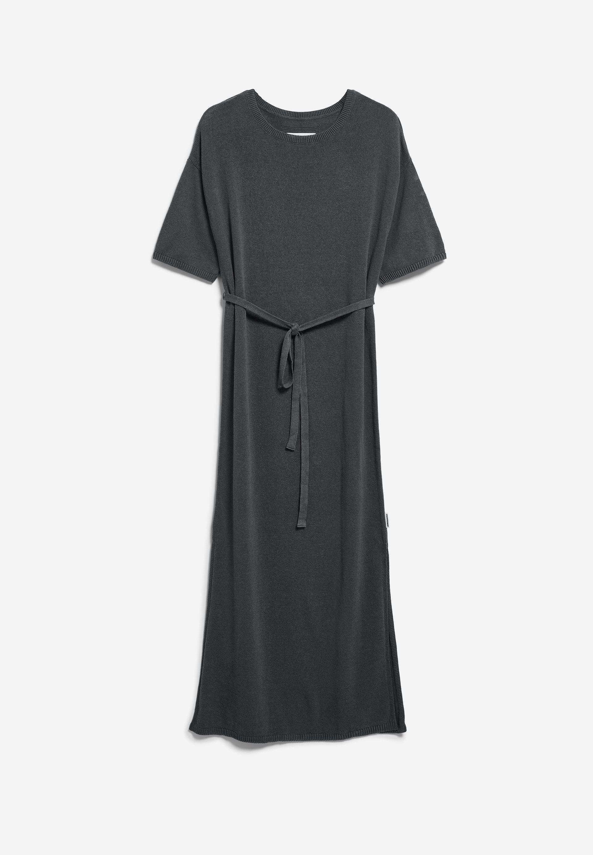 LEINEN-MIX MAXI-STRICKKLEID | space steel - Image 6