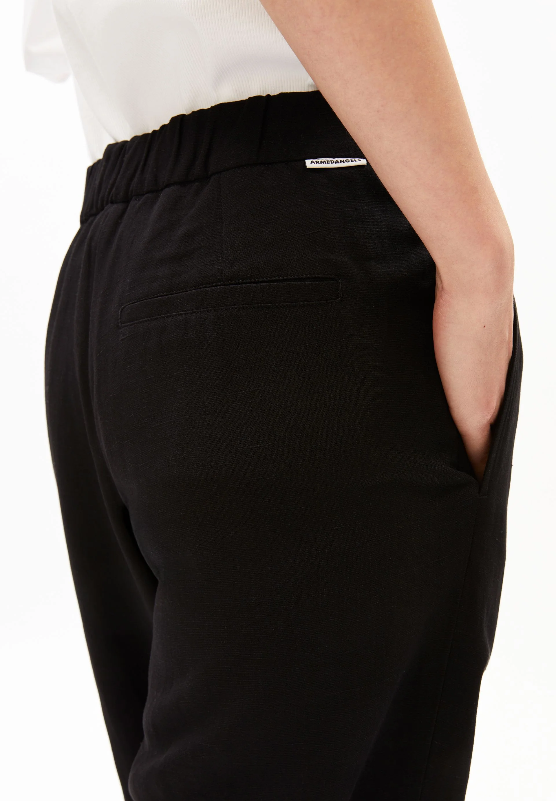 LEINEN-MIX STRAIGHT LEG HOSE | black - Image 3