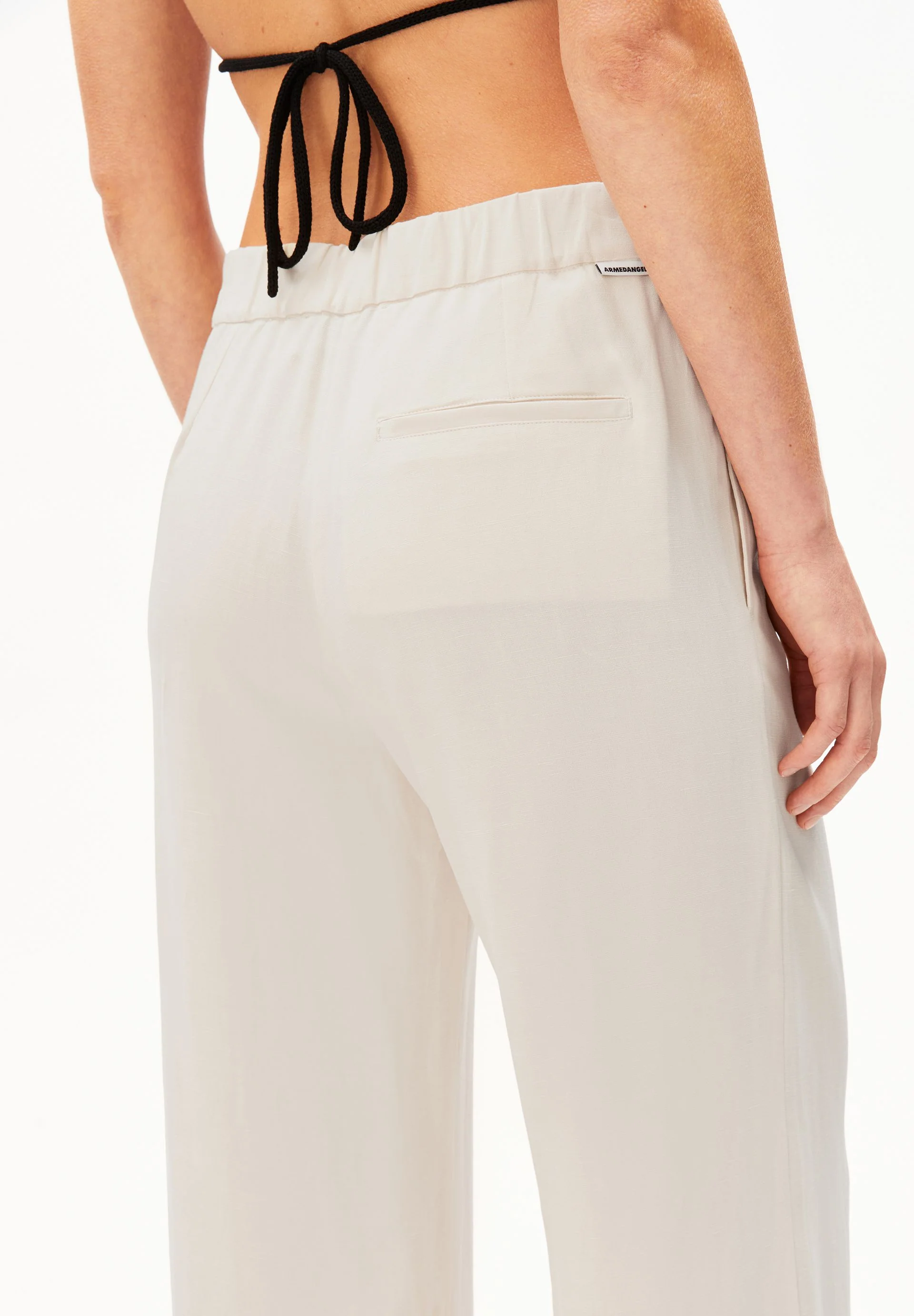 LEINEN-MIX STRAIGHT LEG HOSE | oatmilk - Image 3