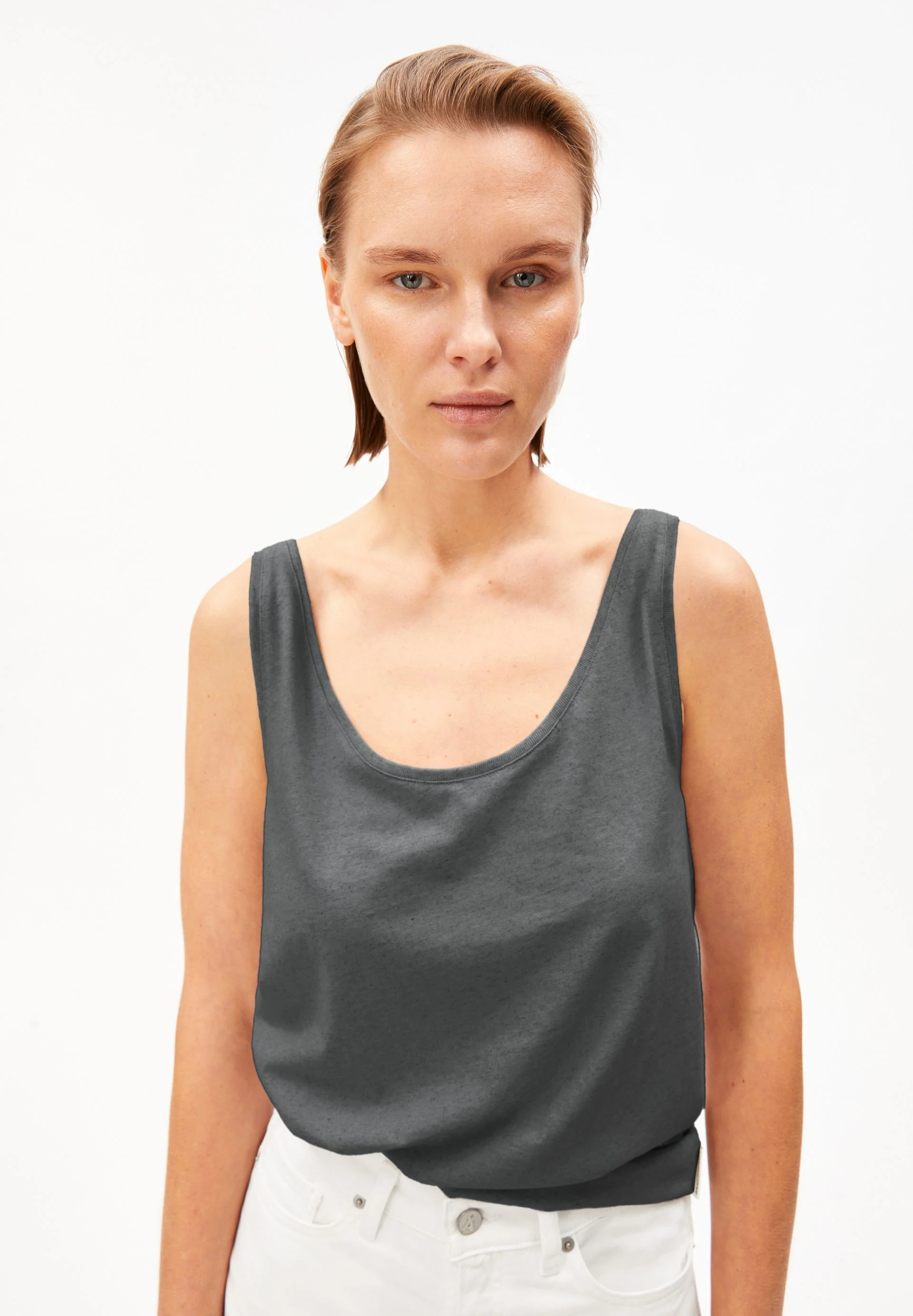 LEINEN-MIX TOP | space steel - Image 3