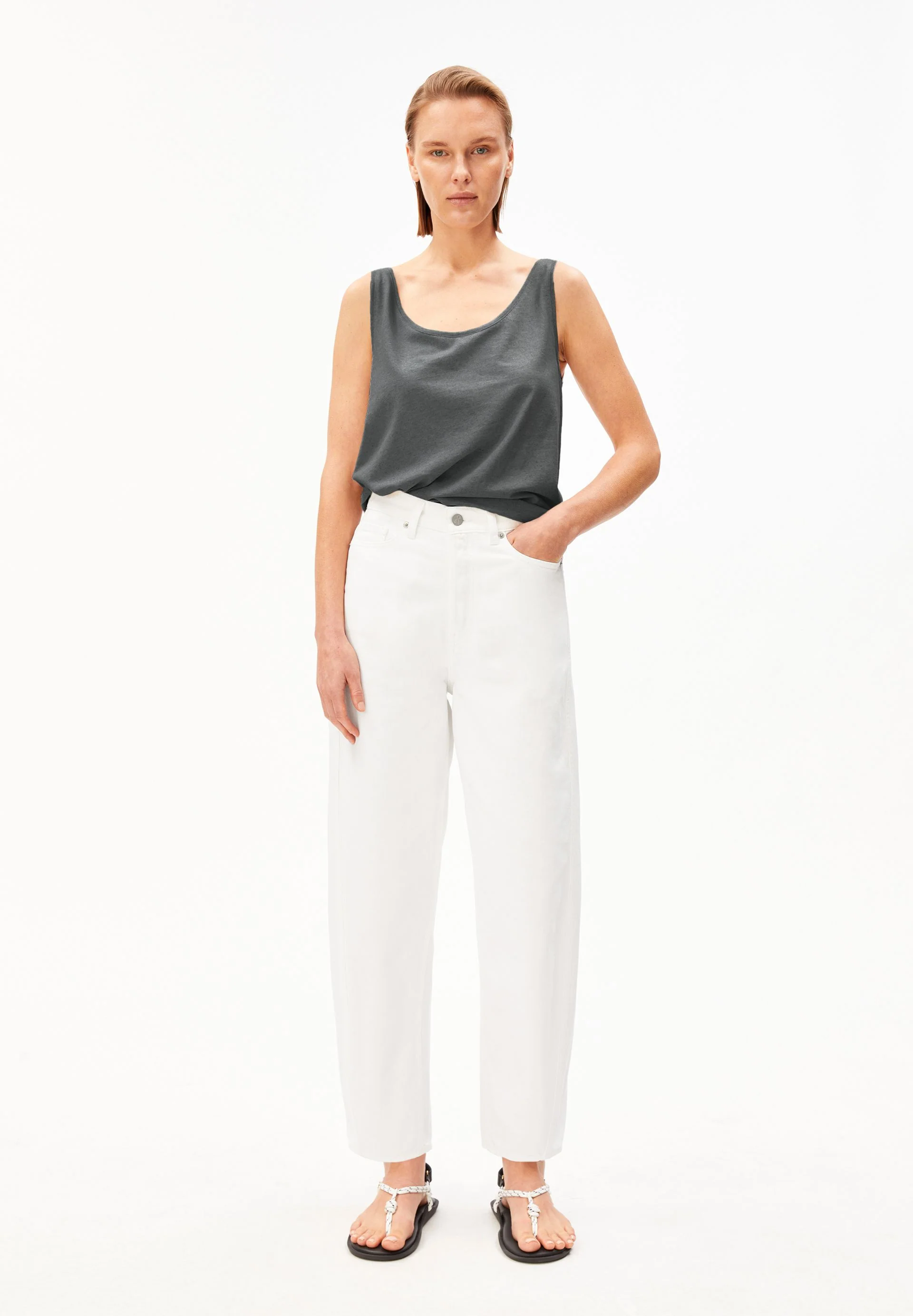 LEINEN-MIX TOP | space steel - Image 5