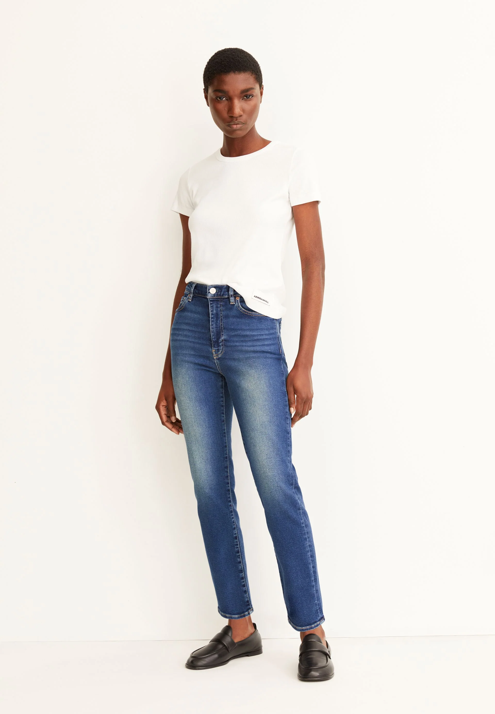 LEJAANI HIGH WAIST SLIM JEANS | dk indigo - Image 4