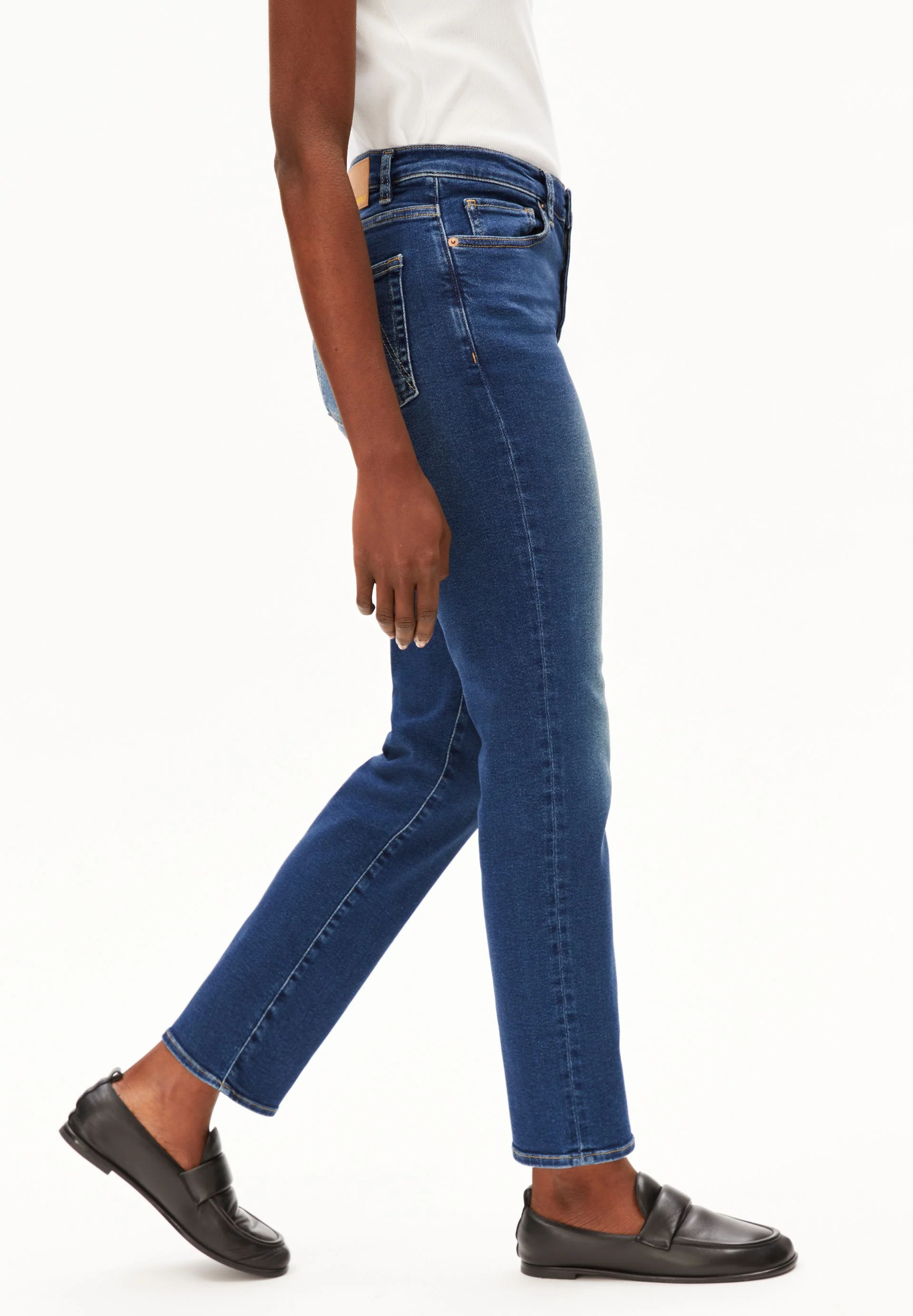LEJAANI HIGH WAIST SLIM JEANS | dk indigo - Image 6