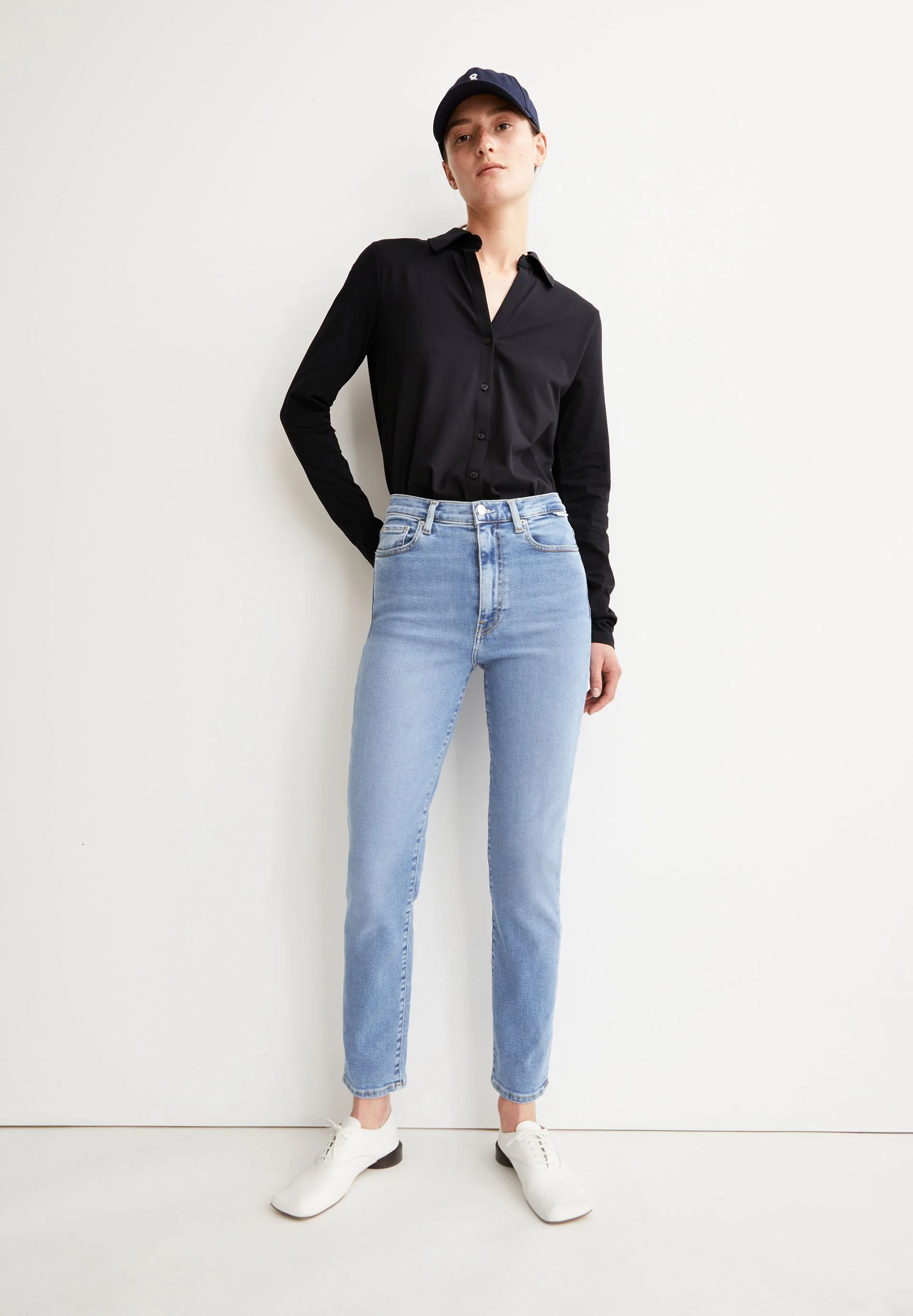LEJAANI HIGH WAIST SLIM JEANS | dove - Image 4