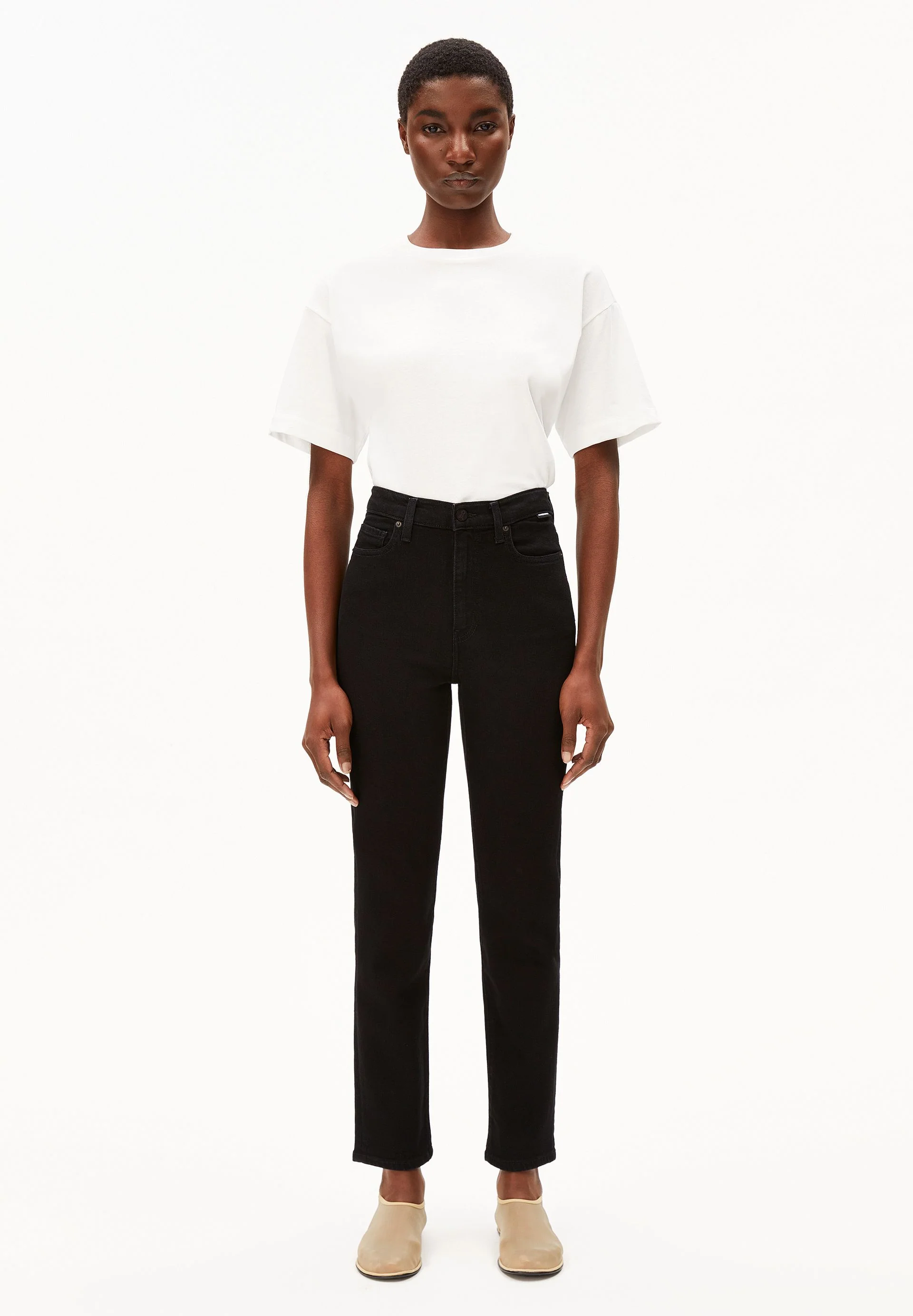 LEJAANI HIGH WAIST SLIM JEANS | rinse black - Image 5