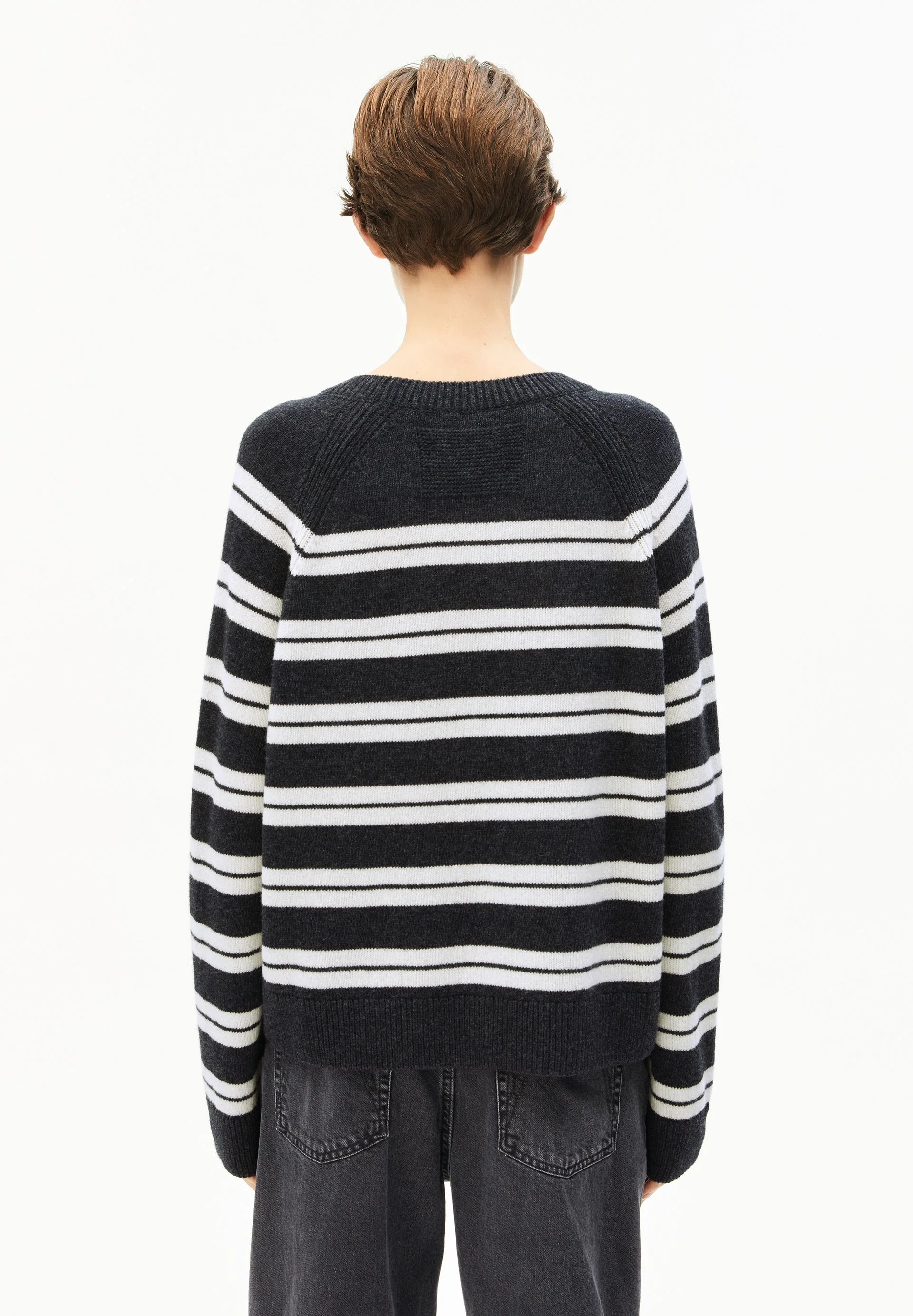 LILIRIAA FINE STRIPES STRICKPULLOVER | steel melange-oatmilk - Image 2