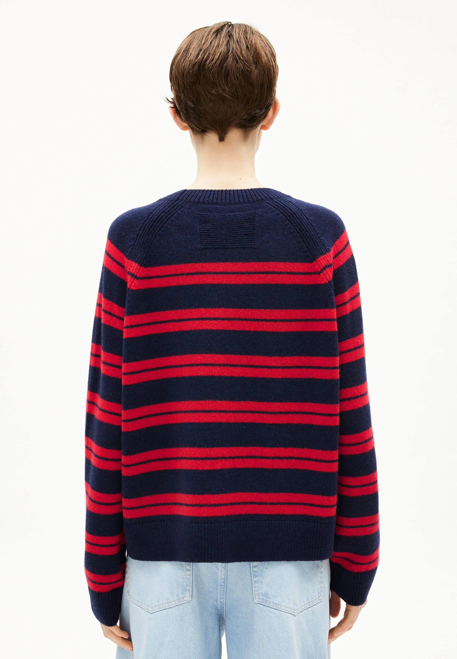 LILIRIAA FINE STRIPES STRICKPULLOVER | tinted navy-candy apple - Image 2