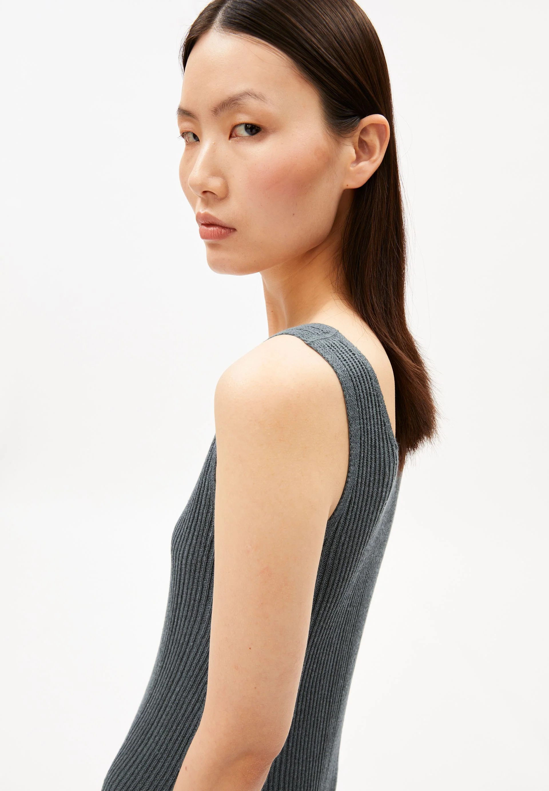 LEINEN-MIX STRICKKLEID | space steel - Image 3