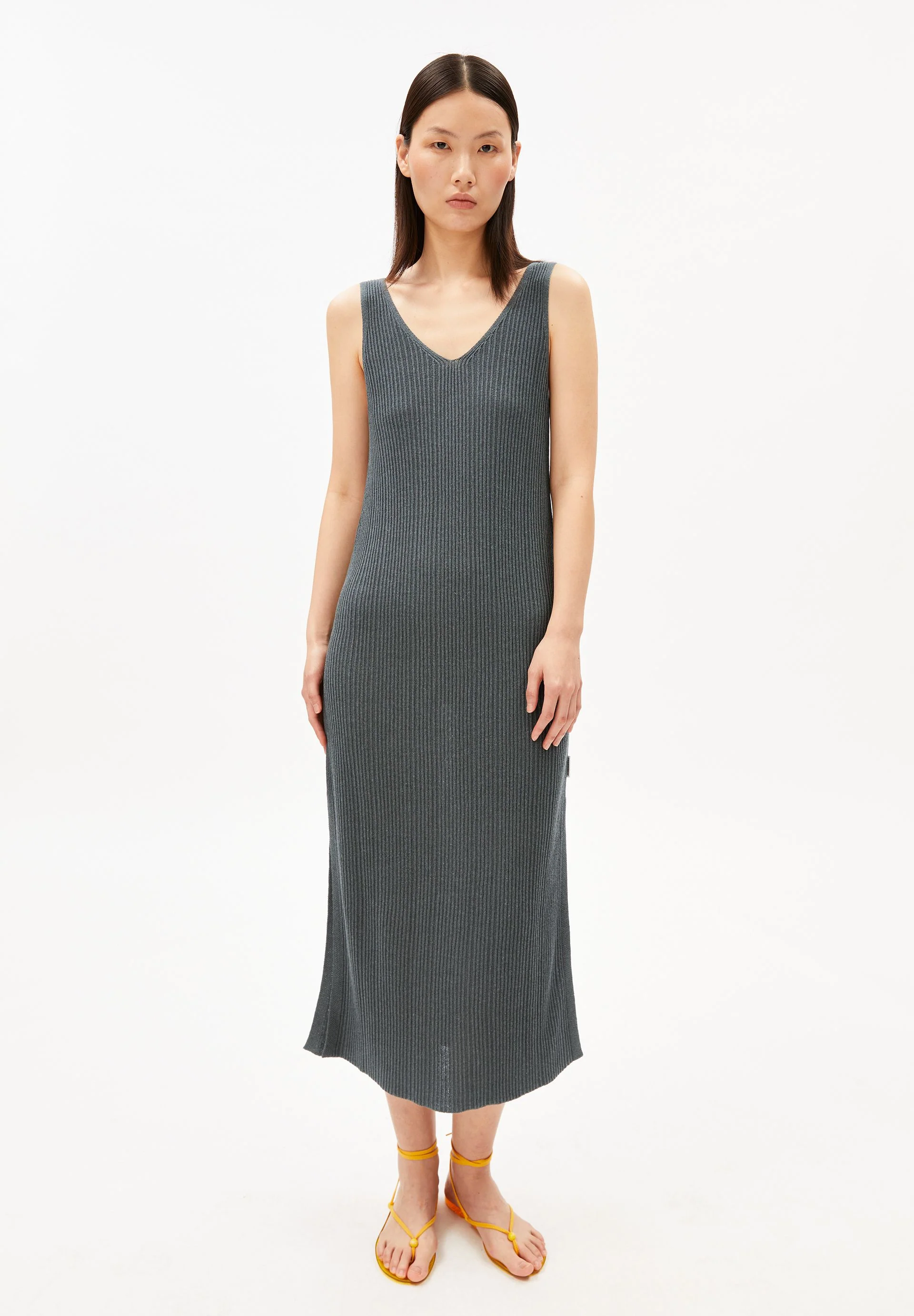 LEINEN-MIX STRICKKLEID | space steel - Image 5