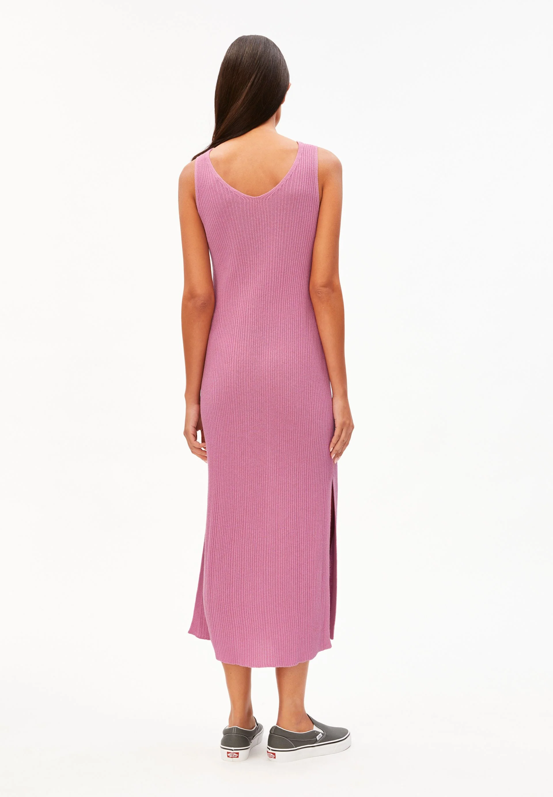 LEINEN-MIX STRICKKLEID | washed berry - Image 2