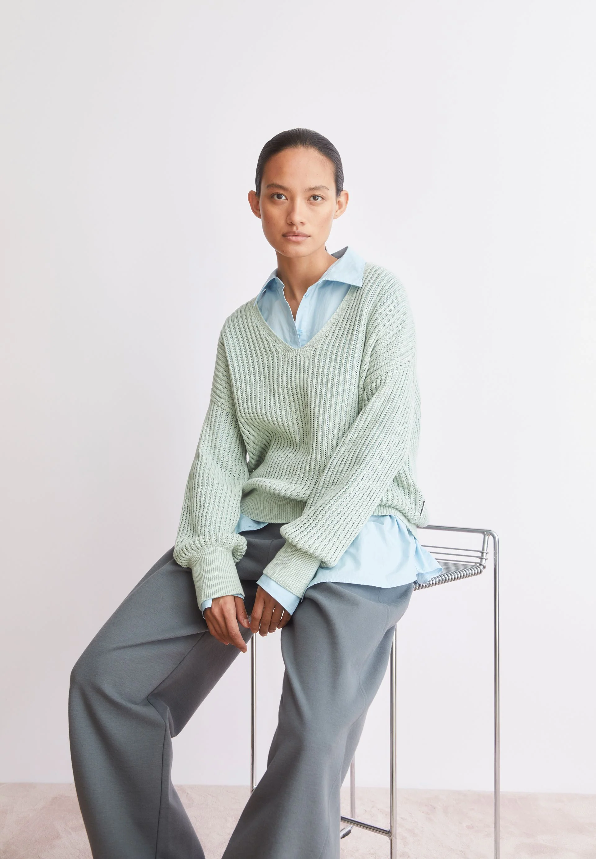 LEINEN-MIX STRICKPULLOVER | foam - Image 4