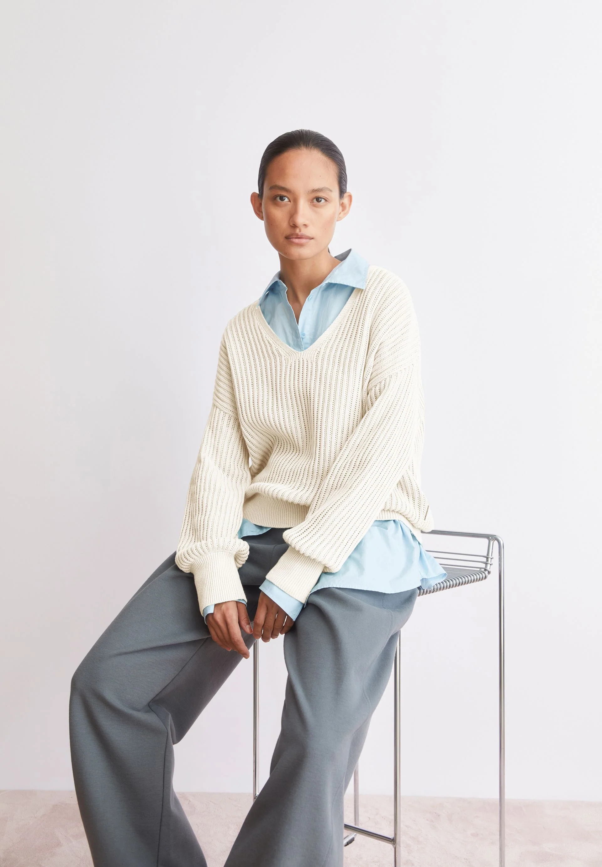 LEINEN-MIX STRICKPULLOVER | undyed - Image 4