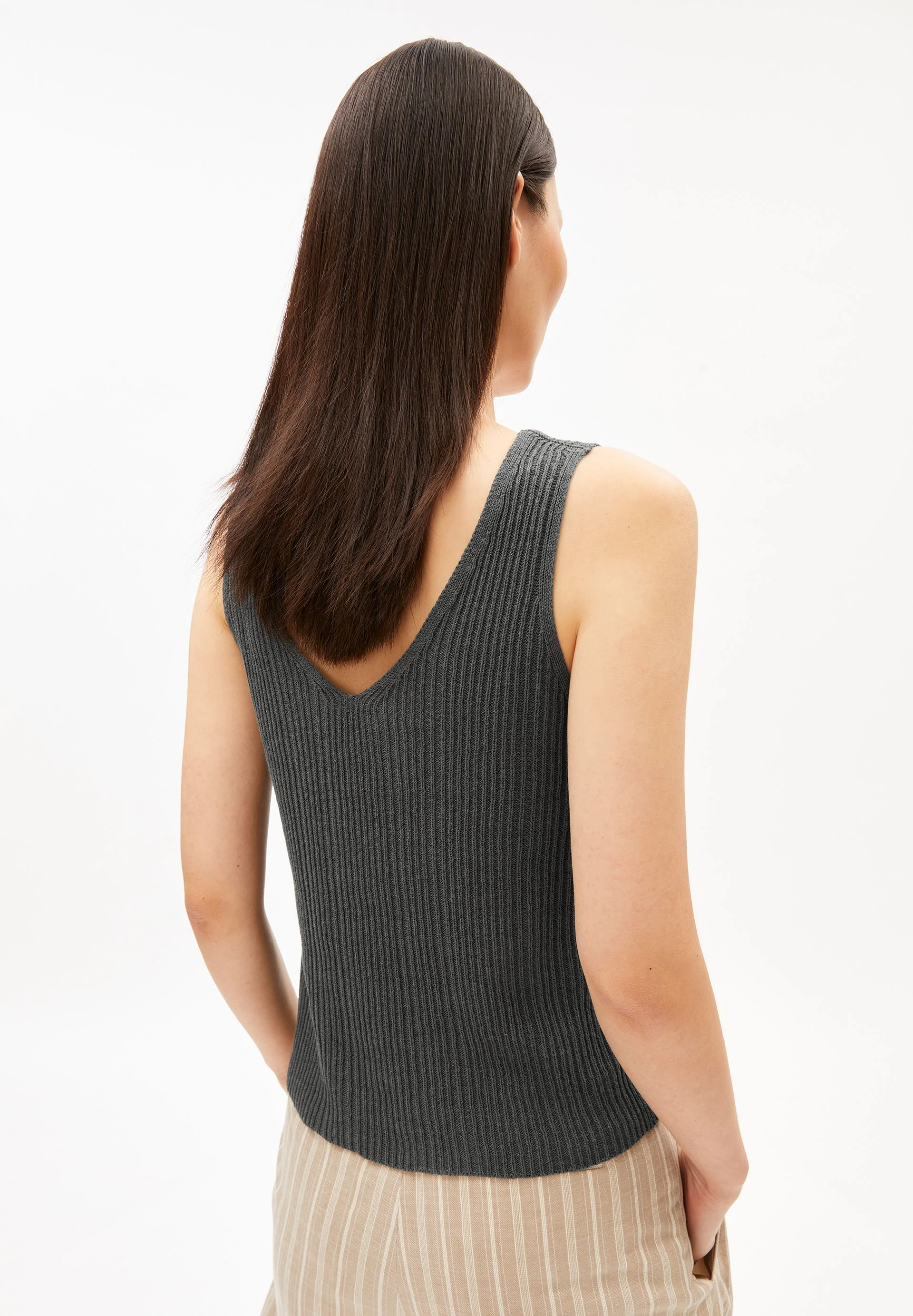 LEINEN-MIX STRICKTOP | space steel - Image 2