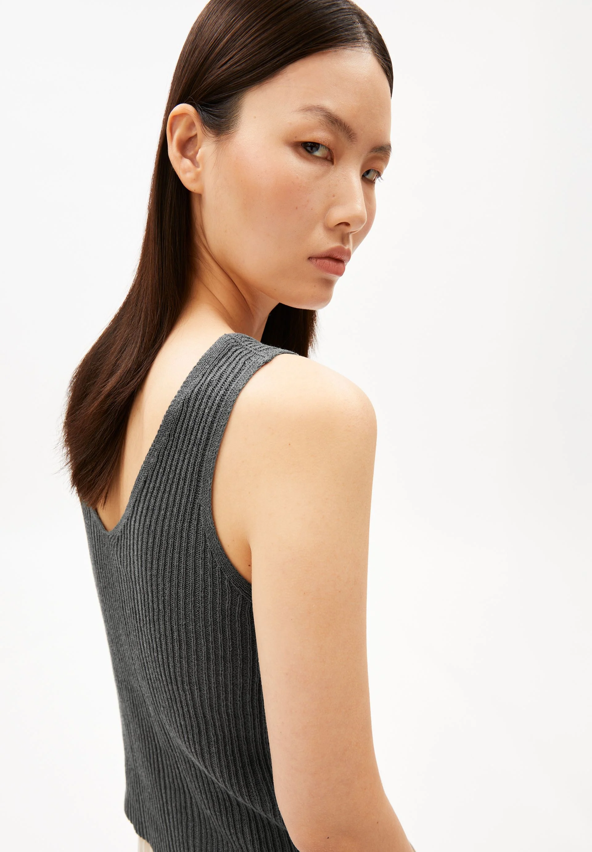 LEINEN-MIX STRICKTOP | space steel - Image 3