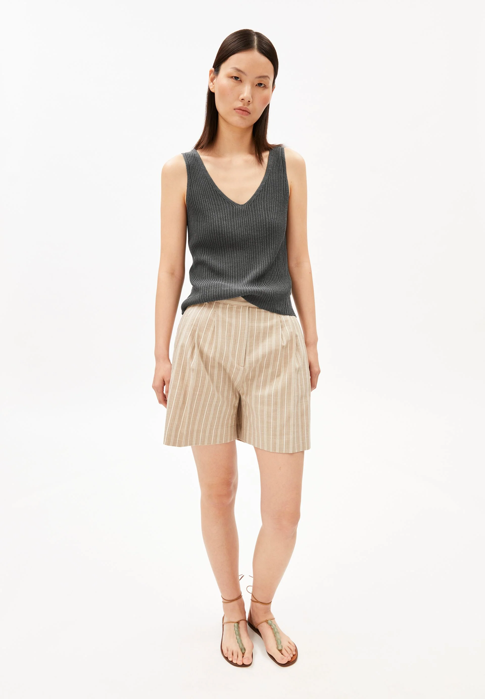 LEINEN-MIX STRICKTOP | space steel - Image 5