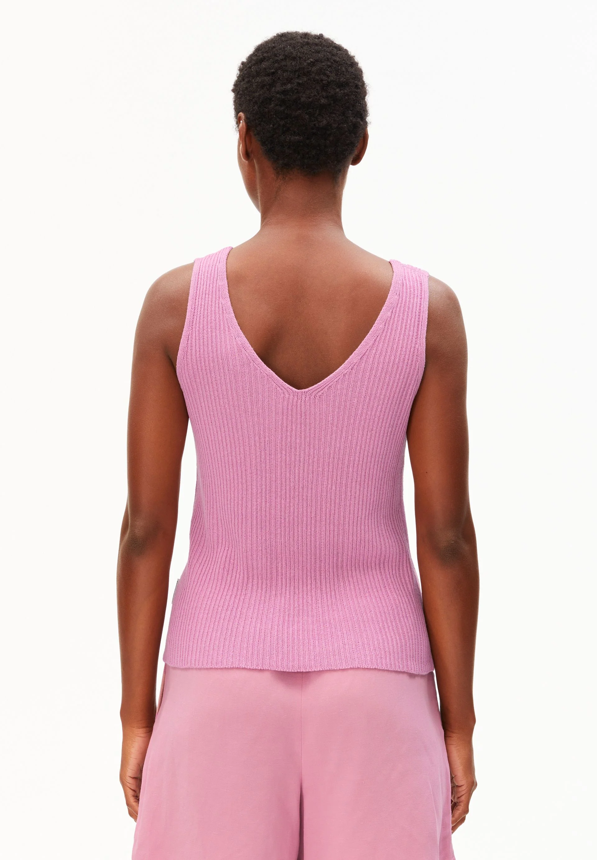 LEINEN-MIX STRICKTOP | washed berry - Image 2