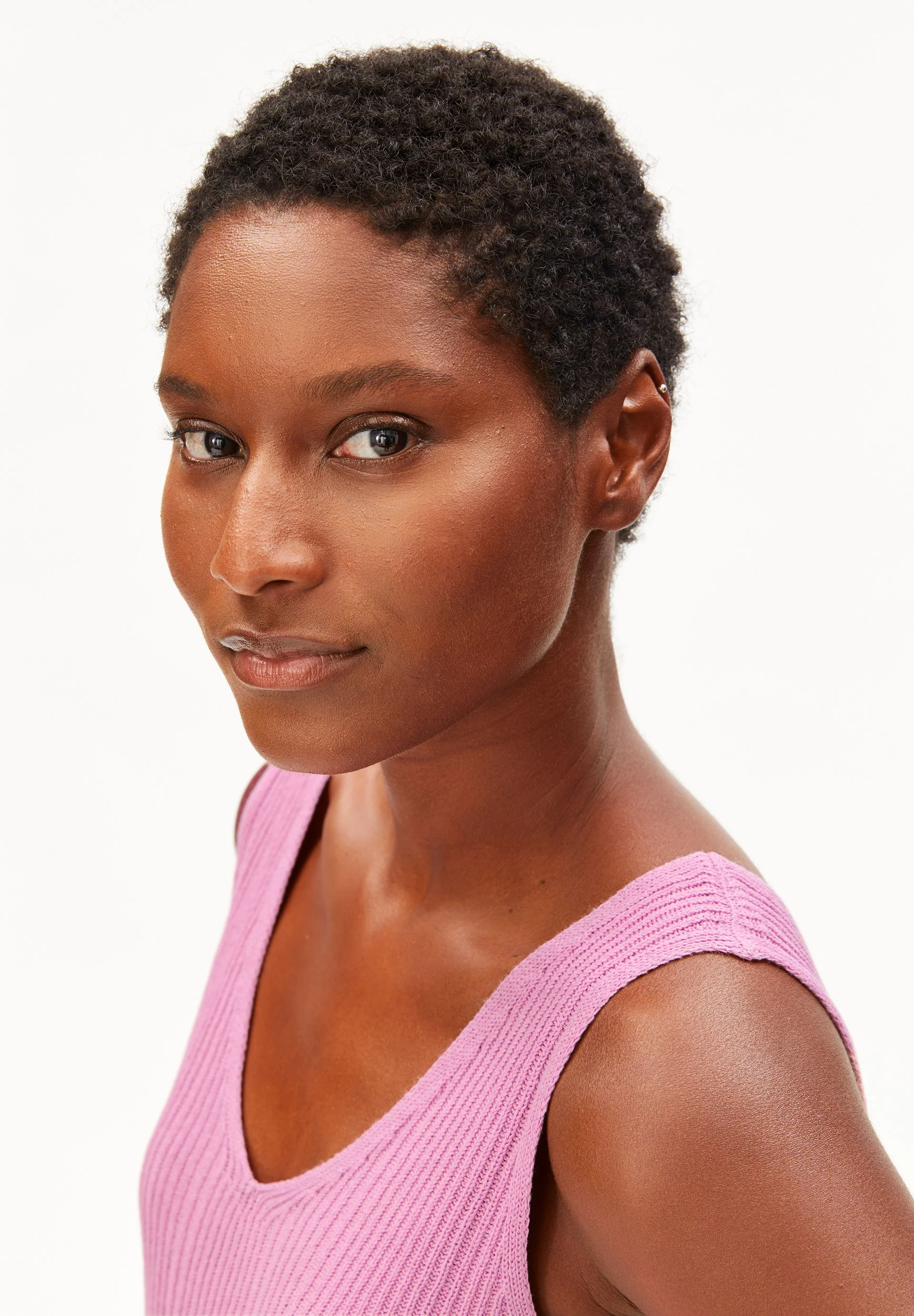LEINEN-MIX STRICKTOP | washed berry - Image 3
