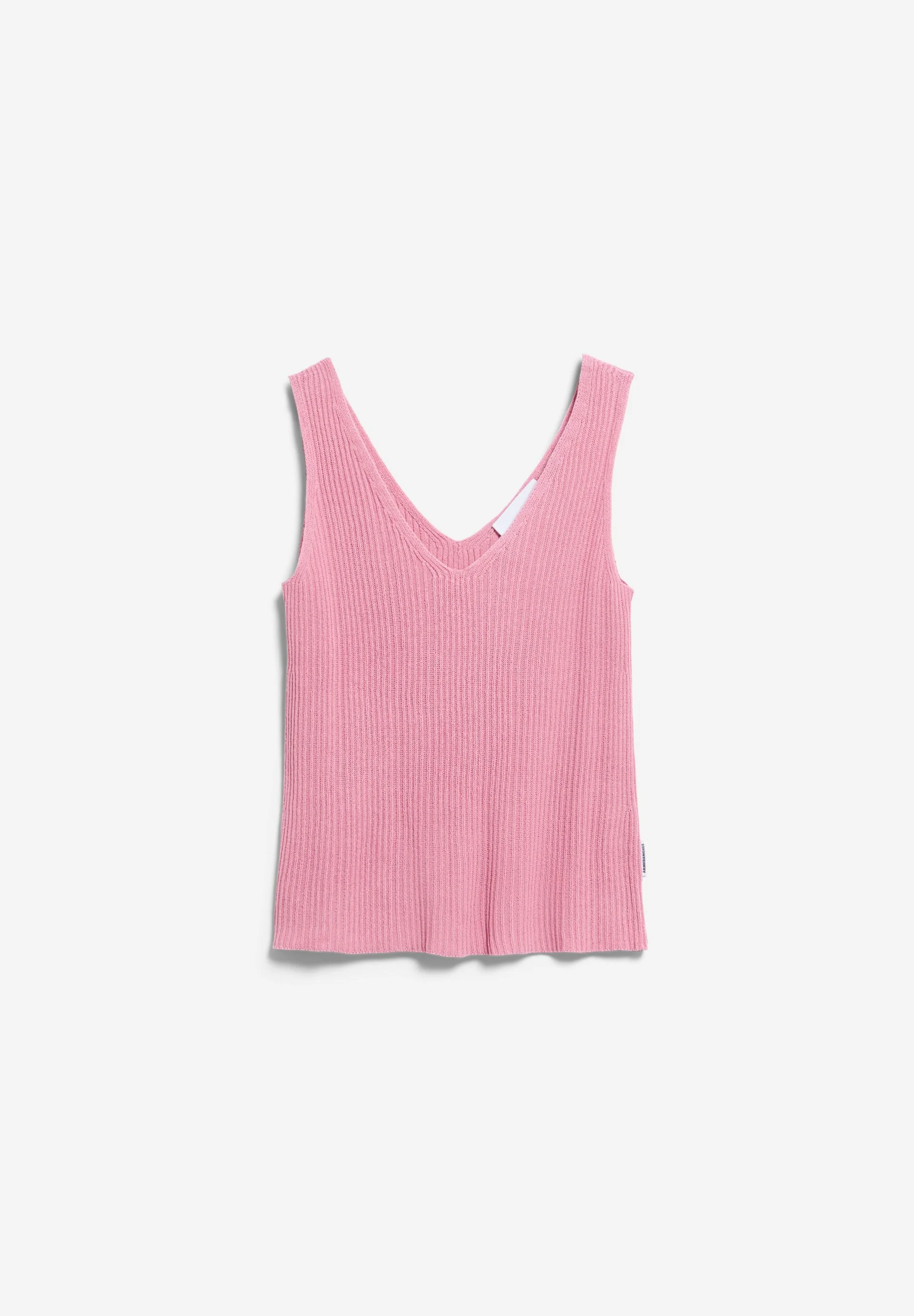LEINEN-MIX STRICKTOP | washed berry - Image 6