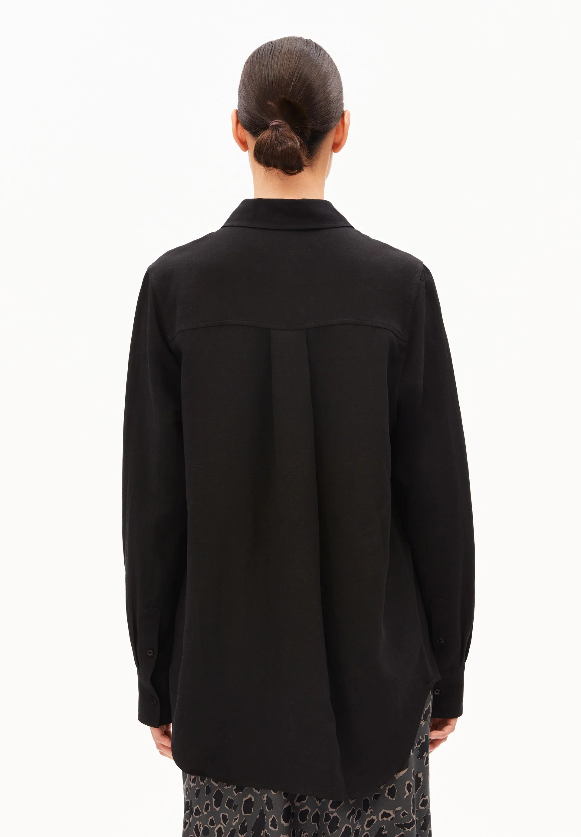 LEINEN-MIX BLUSE | black - Image 2