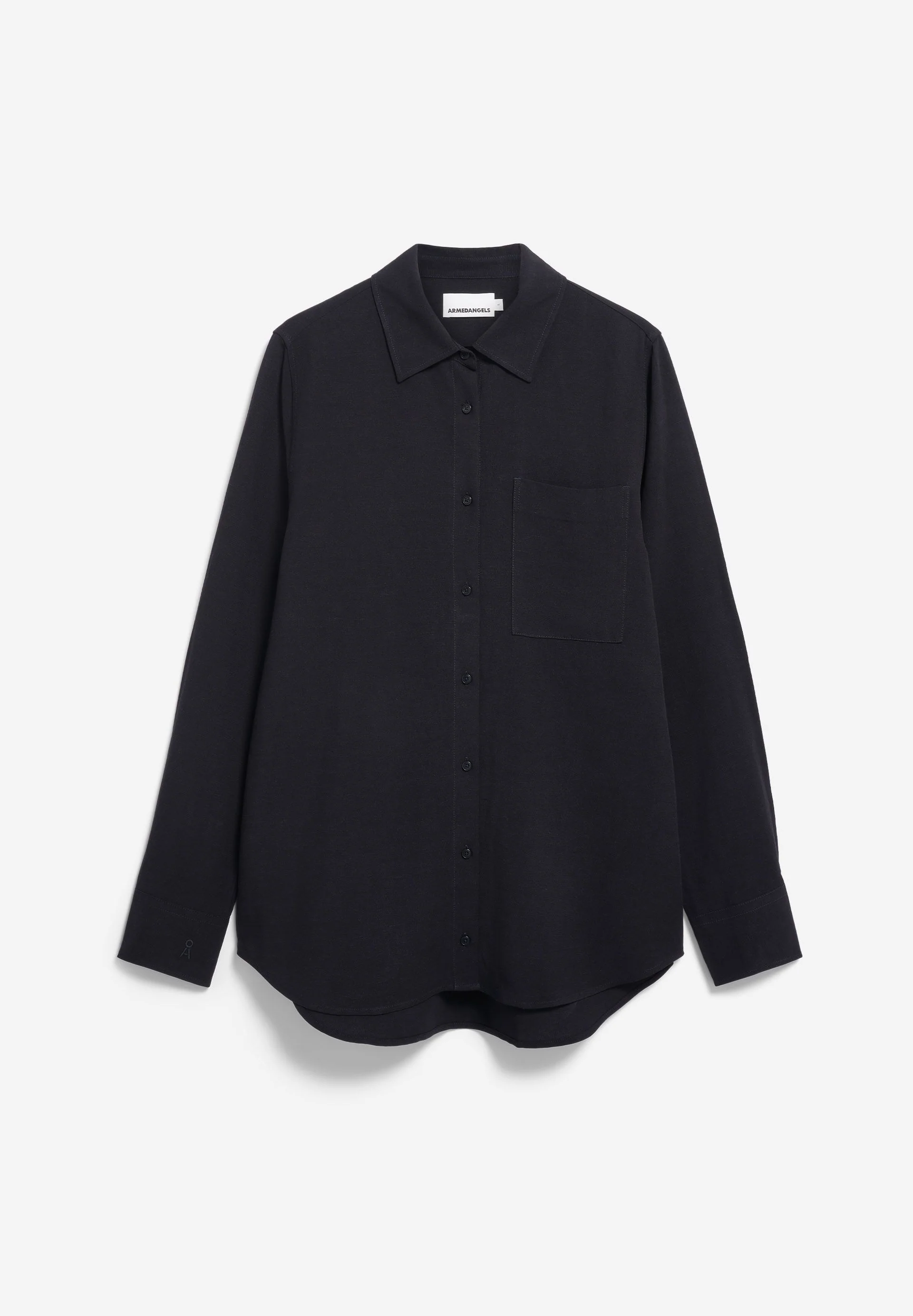 LEINEN-MIX BLUSE | black - Image 6