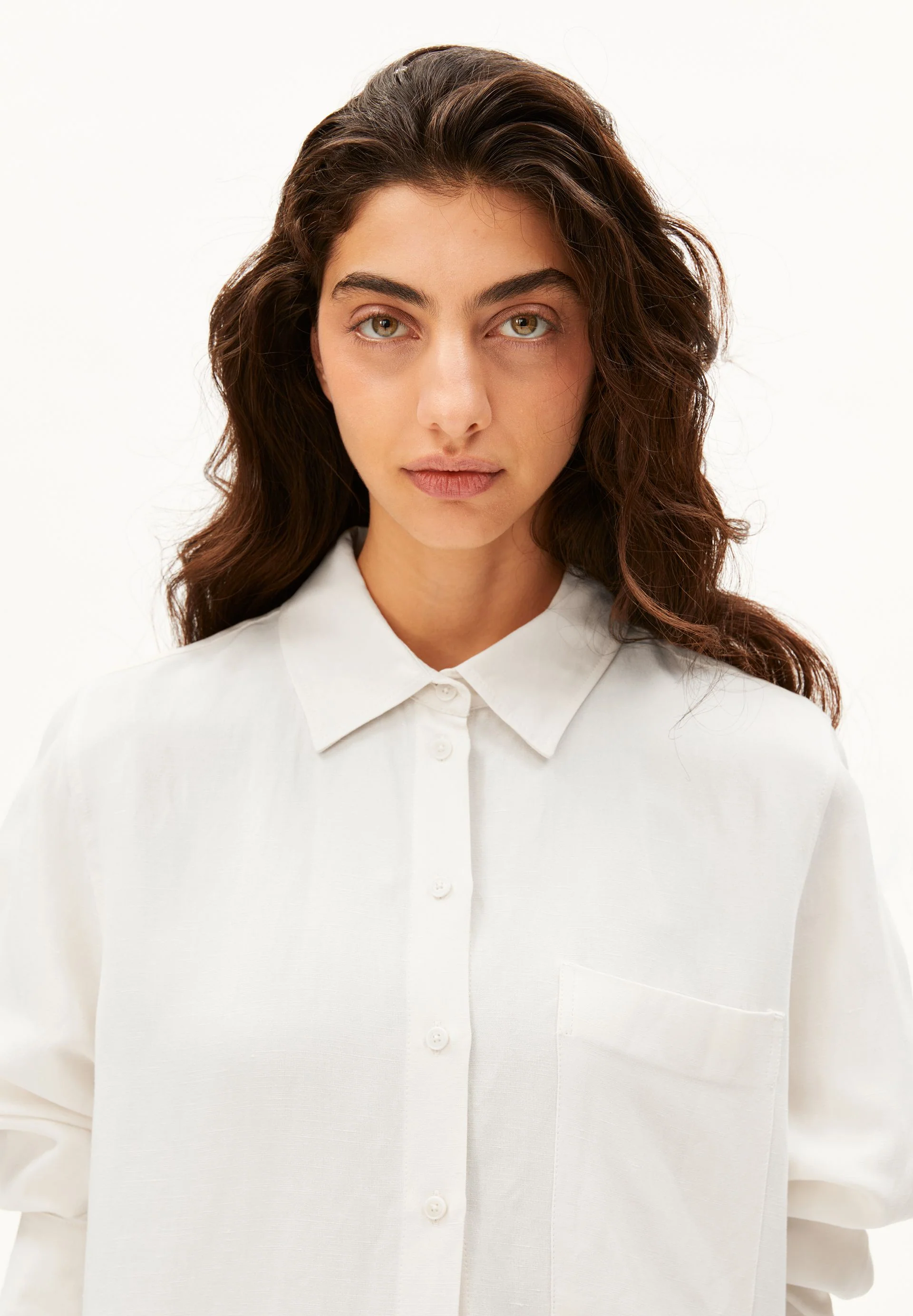 LEINEN-MIX BLUSE | oatmilk - Image 3
