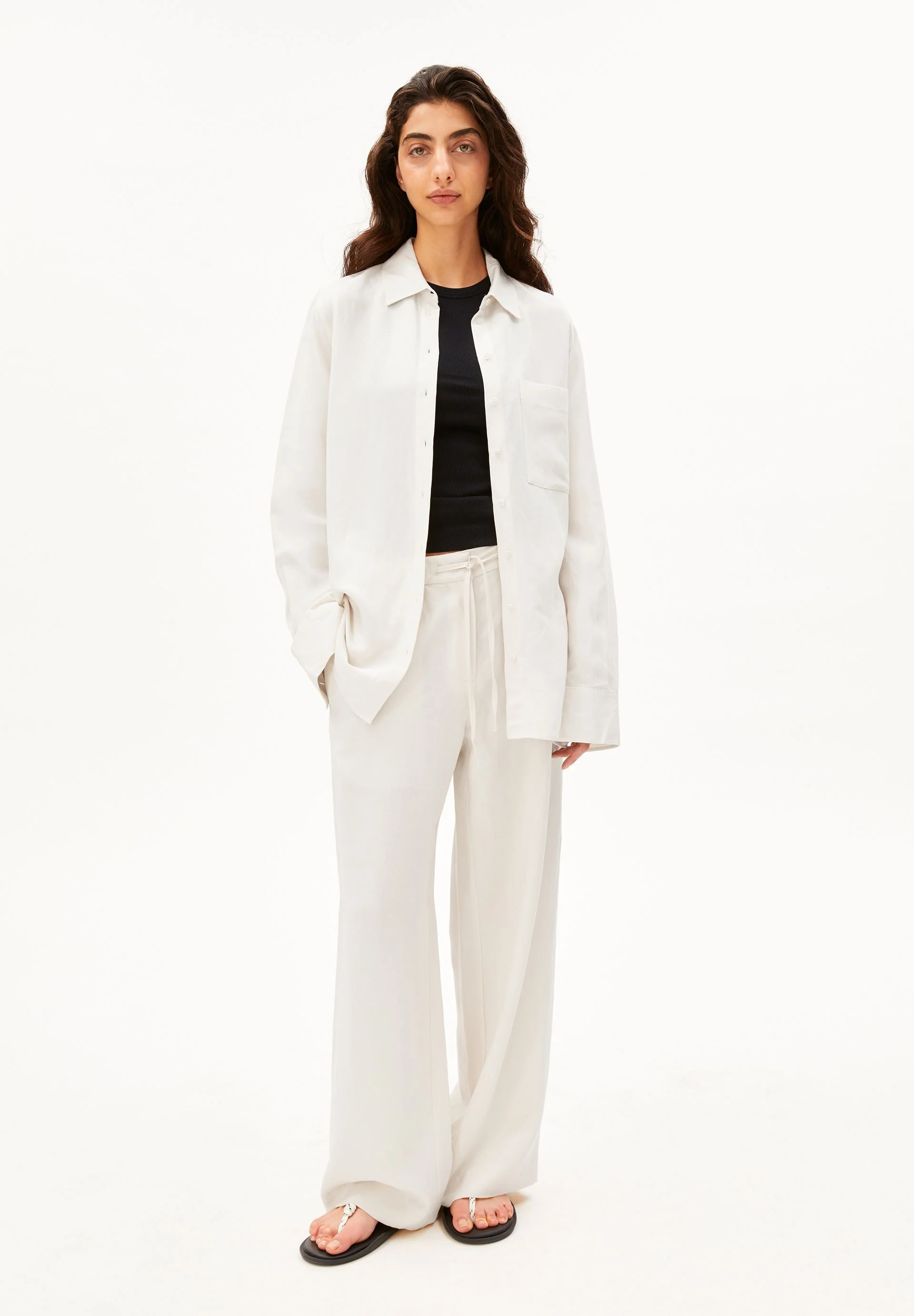 LEINEN-MIX BLUSE | oatmilk - Image 5