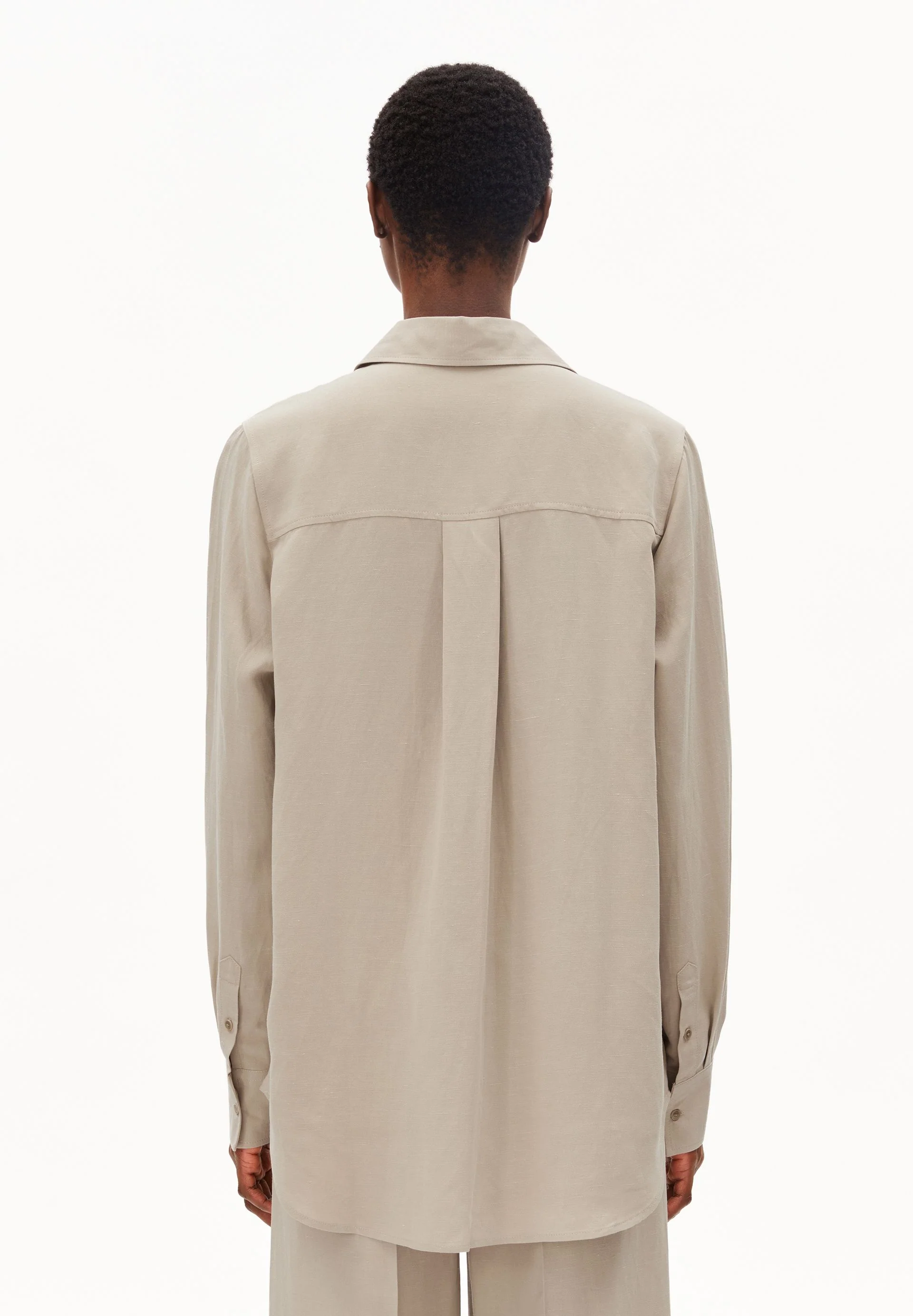 LEINEN-MIX BLUSE | sandstone - Image 2