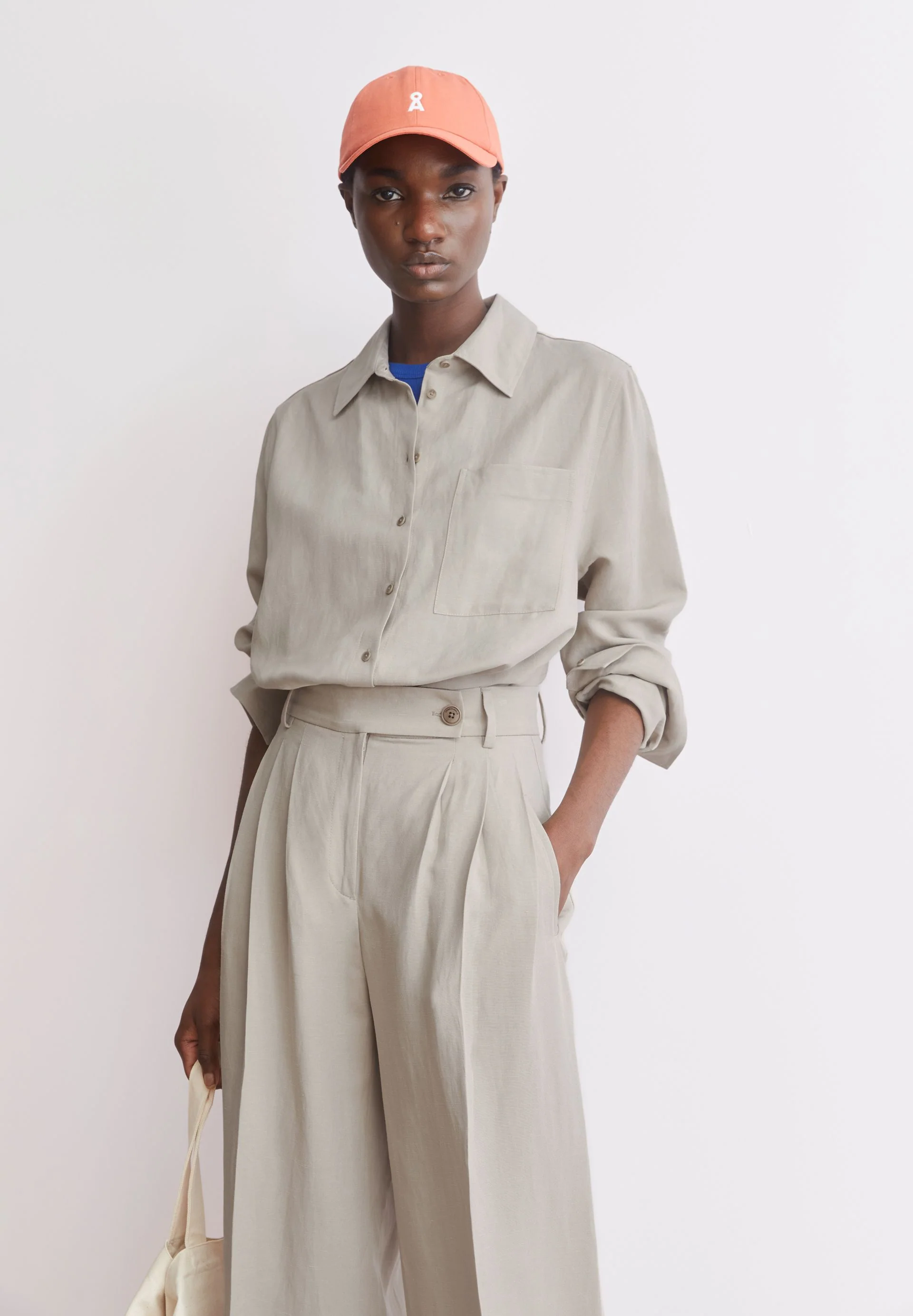 LEINEN-MIX BLUSE | sandstone - Image 4