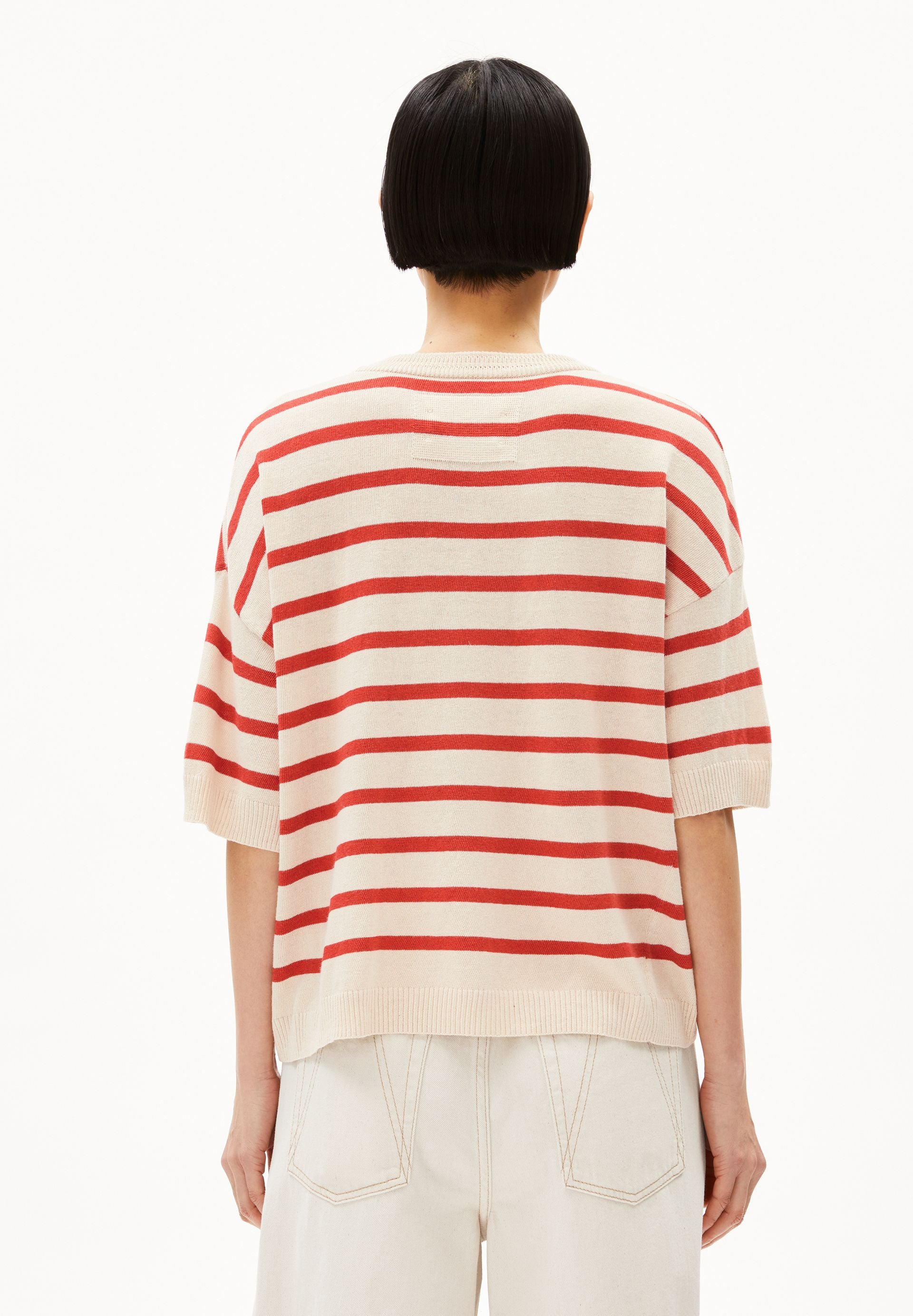LIZAA LINO STRIPES | raw white-coral blush - Image 2
