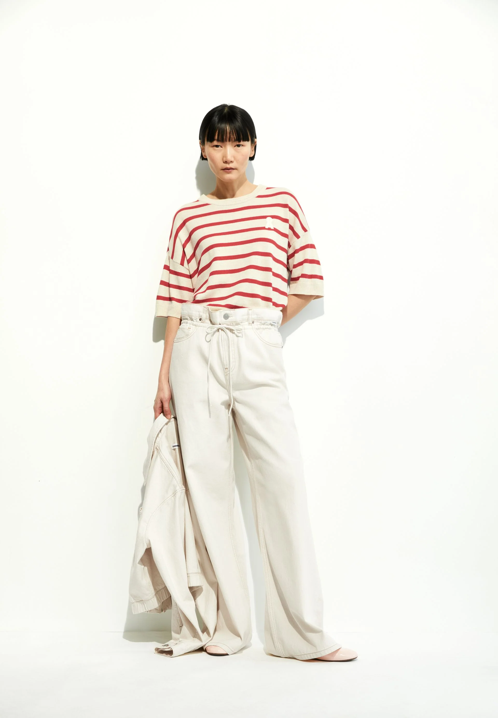 LIZAA LINO STRIPES | raw white-coral blush - Image 4
