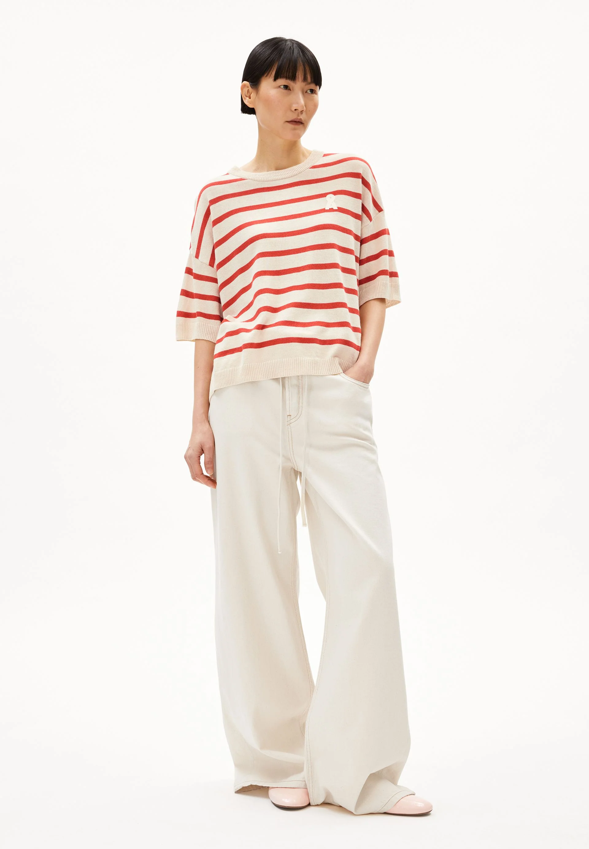 LIZAA LINO STRIPES | raw white-coral blush - Image 5